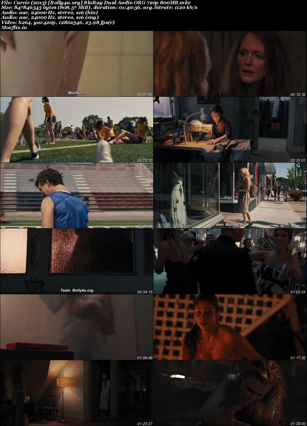 Carrie 2013 BluRay Hindi Dual Audio ORG Full Movie Download 1080p  720p  480p