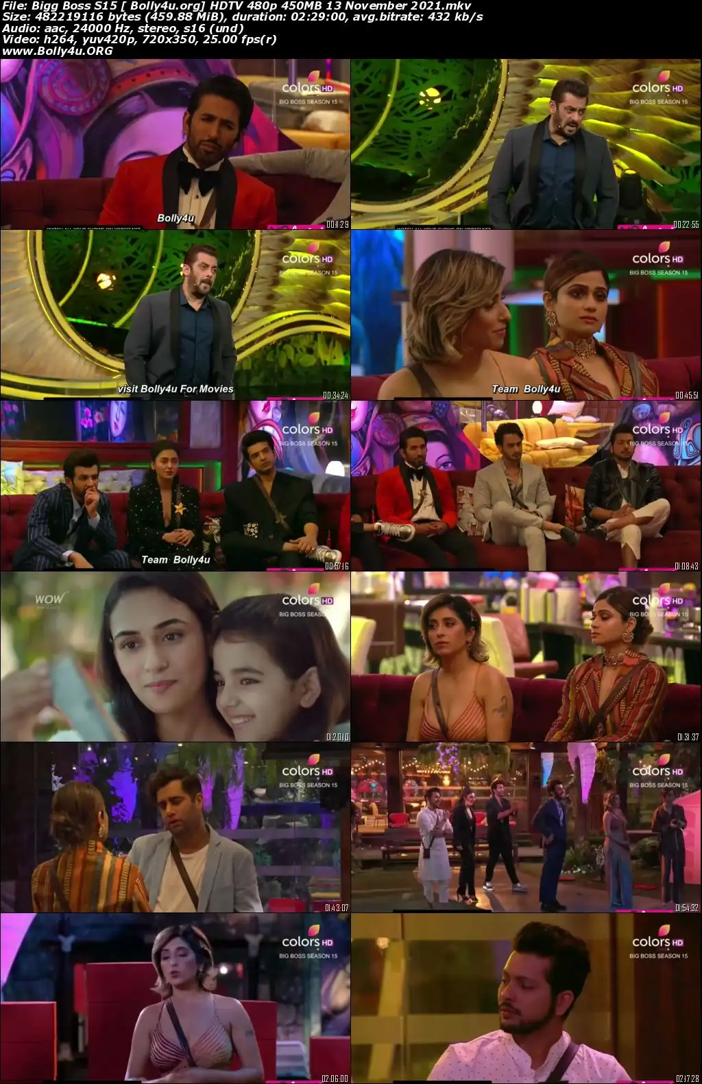 Bigg Boss S15 HDTV 480p 450MB 13 November 2021 Download Bigg Boss S15 HDTV 480p 450MB 13 November 2021 Download