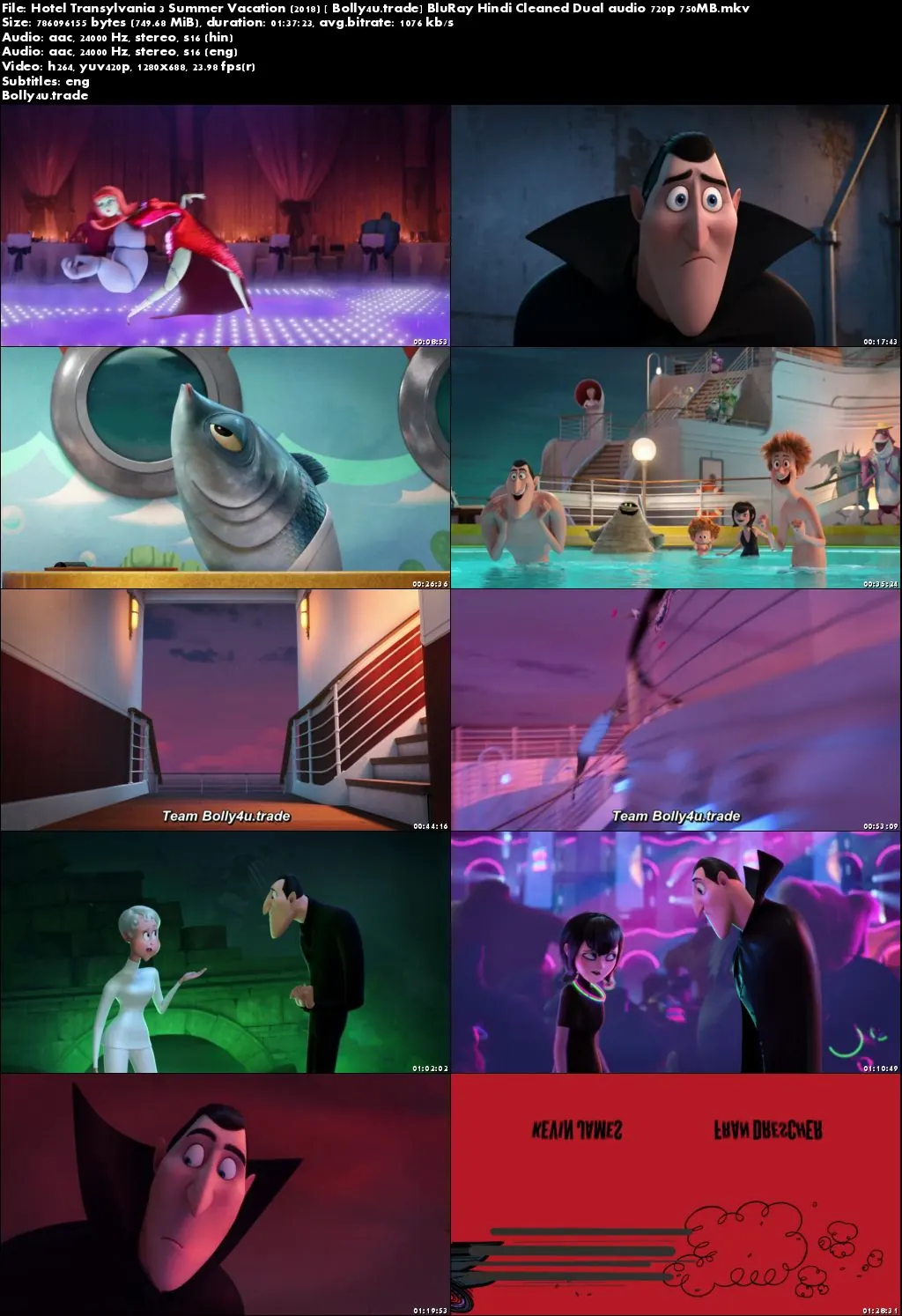  Hotel Transylvania 3 Summer Vacation 2018 BRRip 300Mb Hindi Dual Audio 480p Download