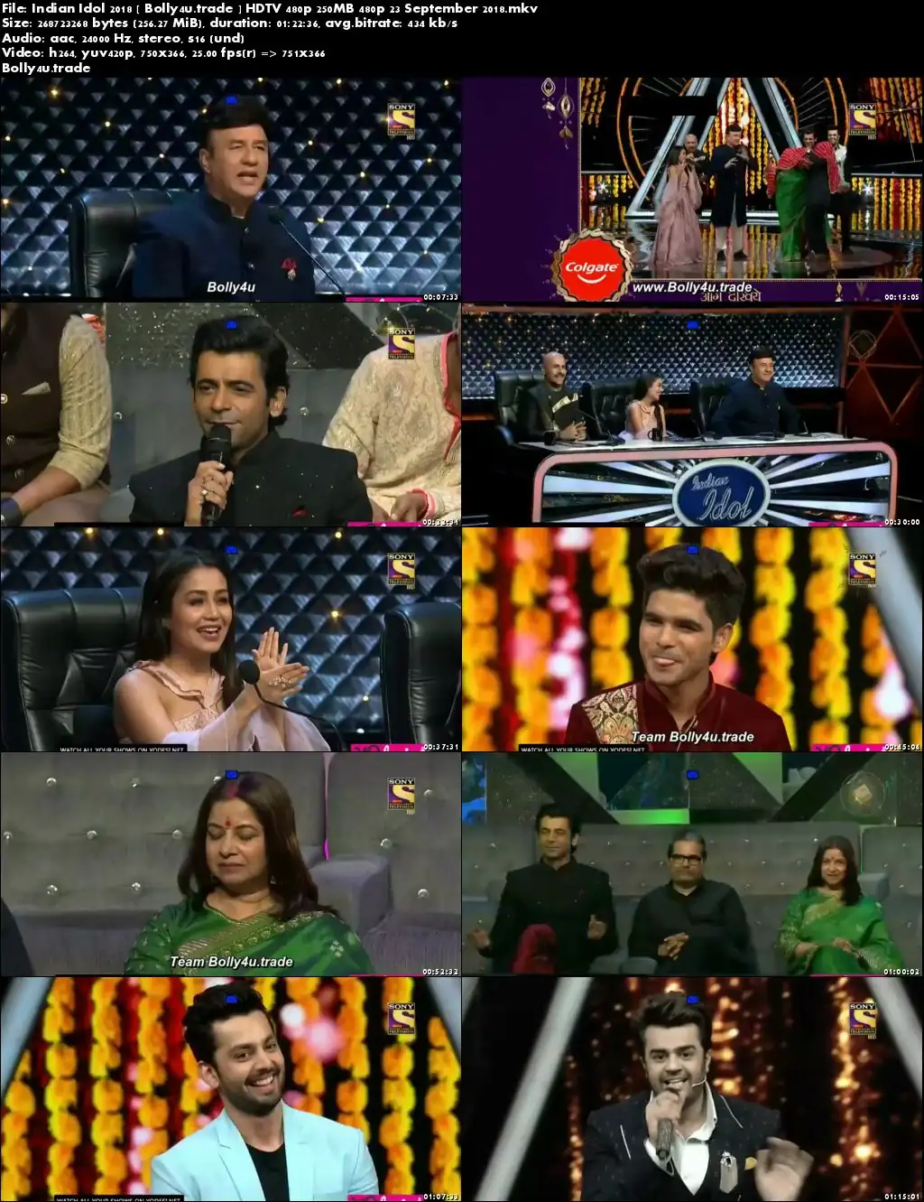 Indian Idol 2018 HDTV 480p 250MB 23 September 2018 Download Indian Idol 2018 HDTV 480p 250MB 23 September 2018 Download