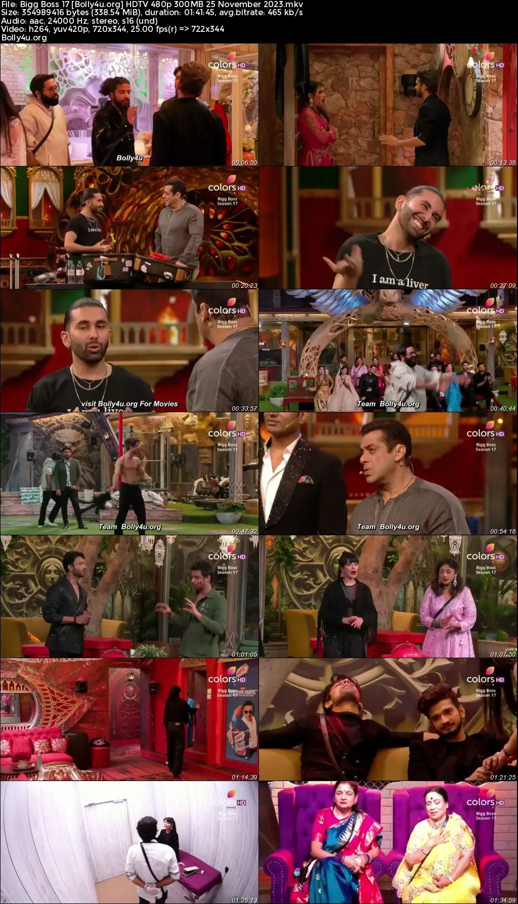 Bigg Boss 17 HDTV 480p 300MB 25 November 2023 Download