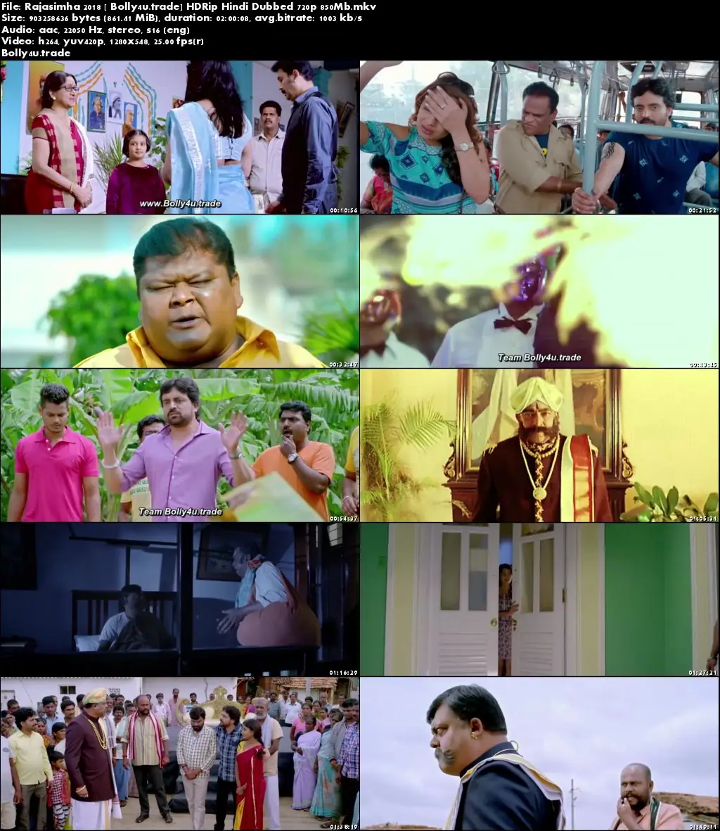 Rajasimha 2018 HDRip 850MB Full Hindi Dubbed Movie Download 720p