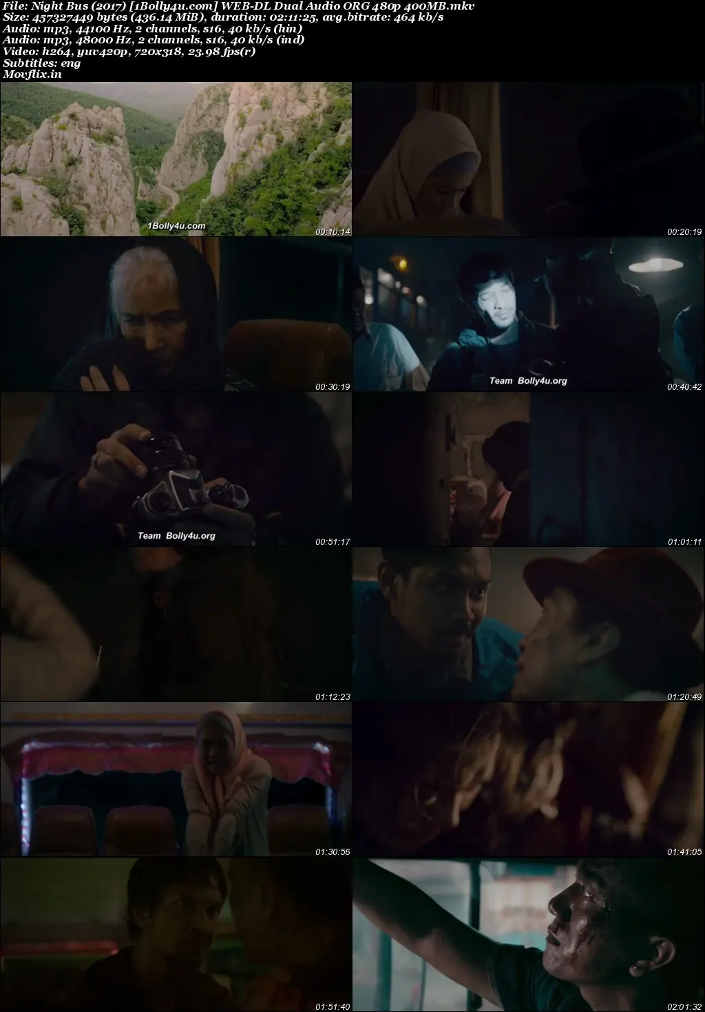 Night Bus 2017 WEB-DL Hindi Dual Audio Full Movie Download 720p  480p