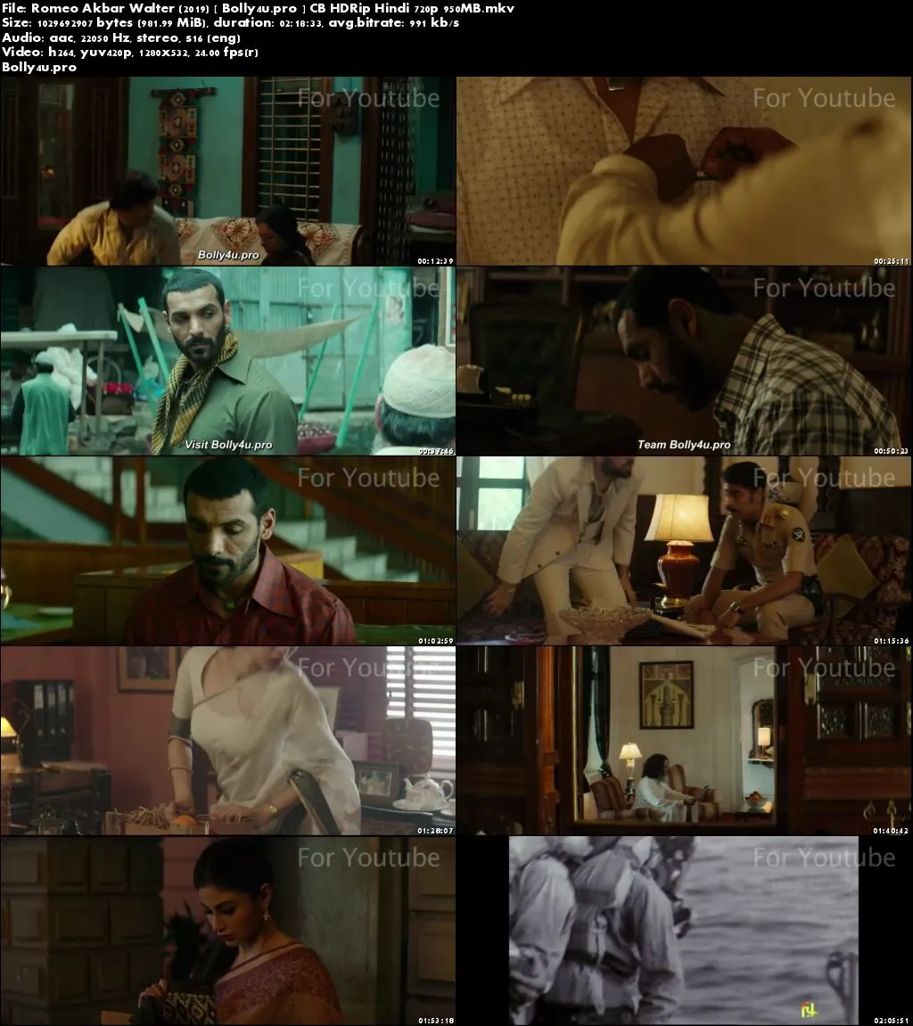Romeo Akbar Walter 2019 CB HDRip 950Mb Full Hindi Movie Download 720p