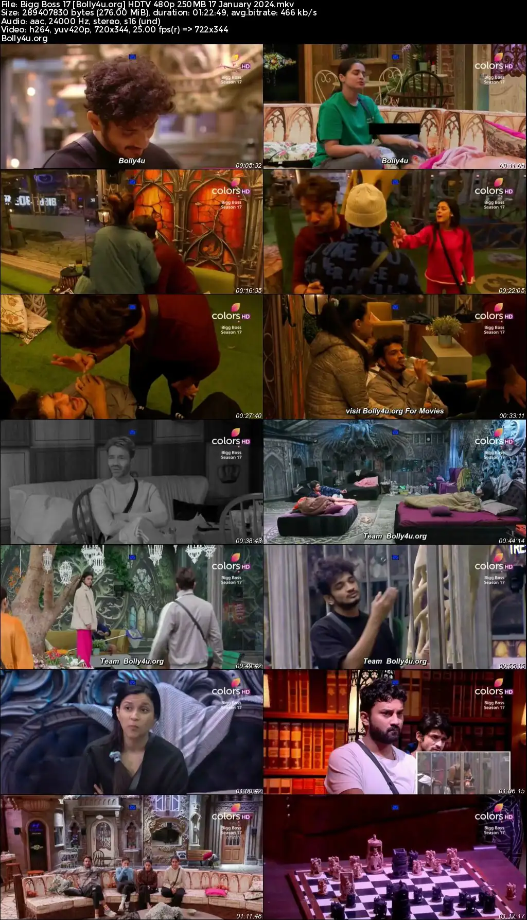 Bigg Boss 17 HDTV 480p 250MB 17 January 2024 Download