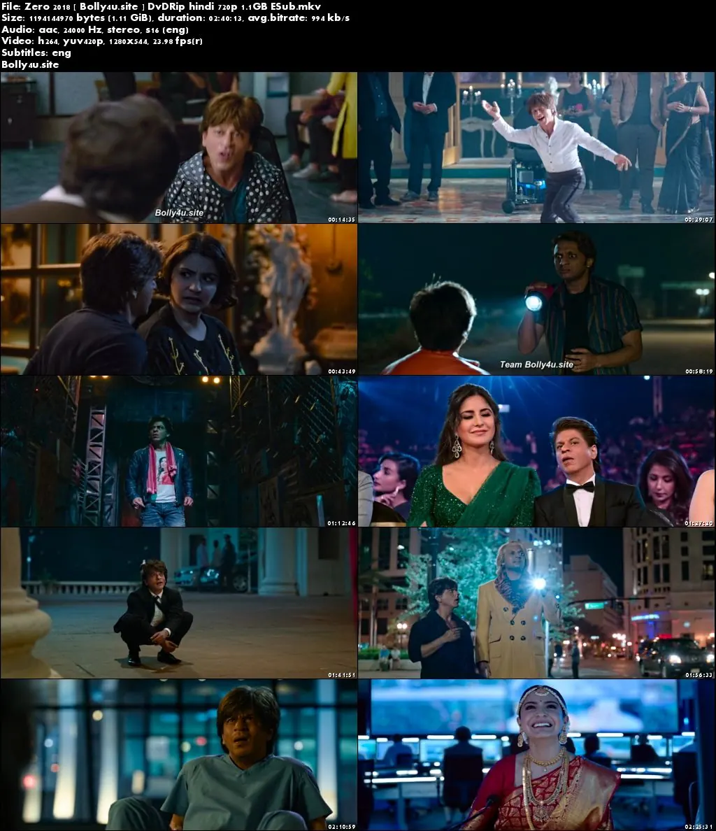 Zero 2018 DVDRip 450MB Hindi 480p ESub Download