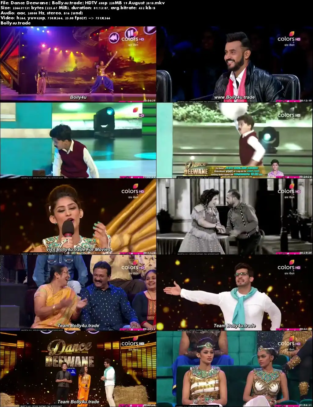 Dance Deewane HDTV 480p 200MB 19 August 2018 Download