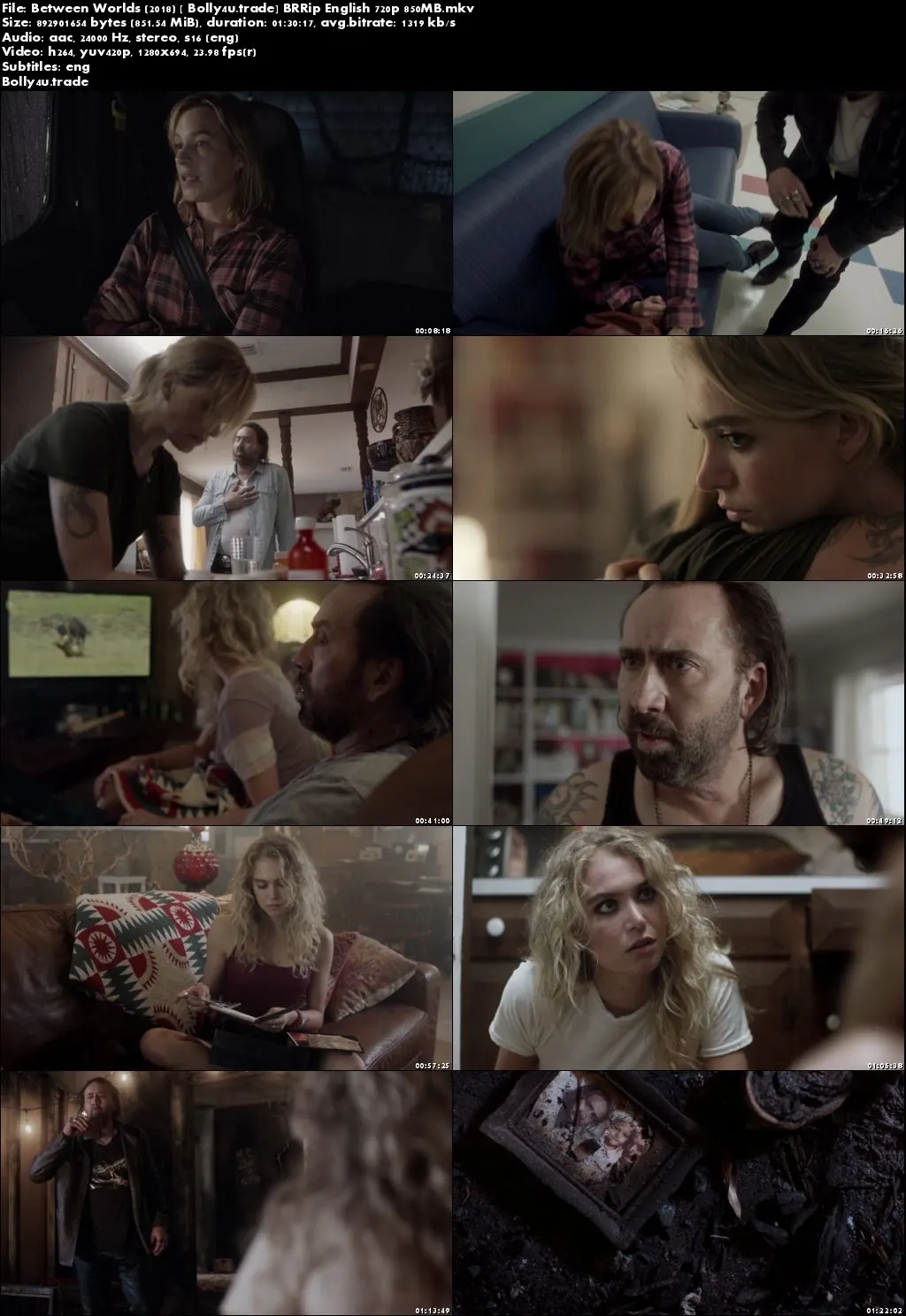 Between Worlds 2018 BRRip 850Mb Full English Movie Download 720p ESub