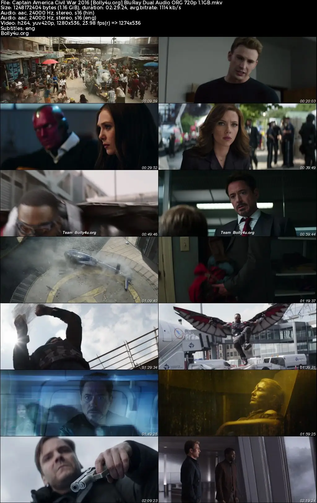 Captain America Civil War 2016 BluRay Hindi Dual Audio ORG Full Movie Download 1080p  720p  480p