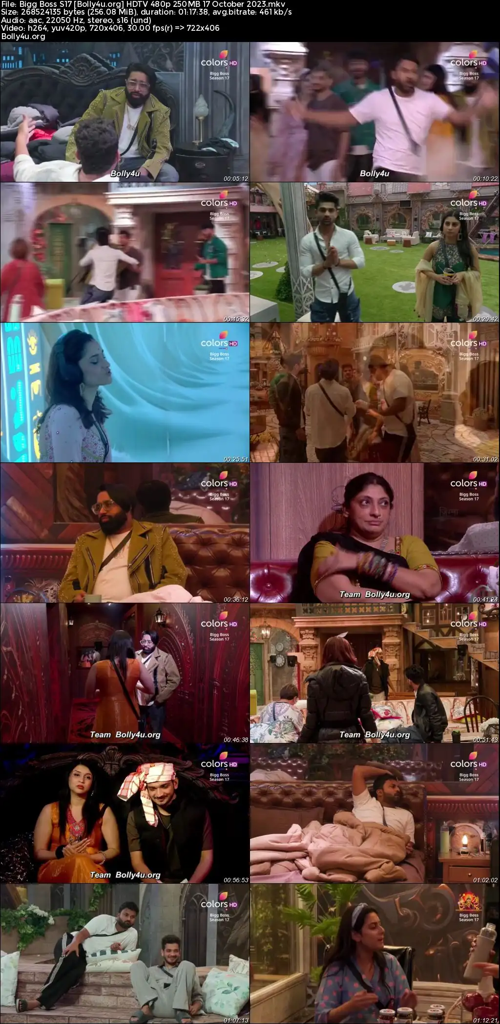 Bigg Boss S17 HDTV 480p 250MB 17 October 2023 Download
