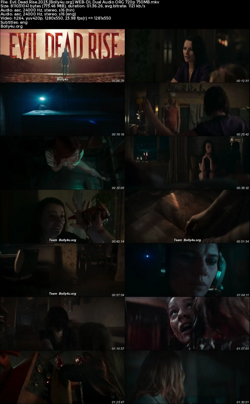 Evil Dead Rise 2023 WEB-DL Hindi Dual Audio ORG Full Movie Download 1080p  720p  480p
