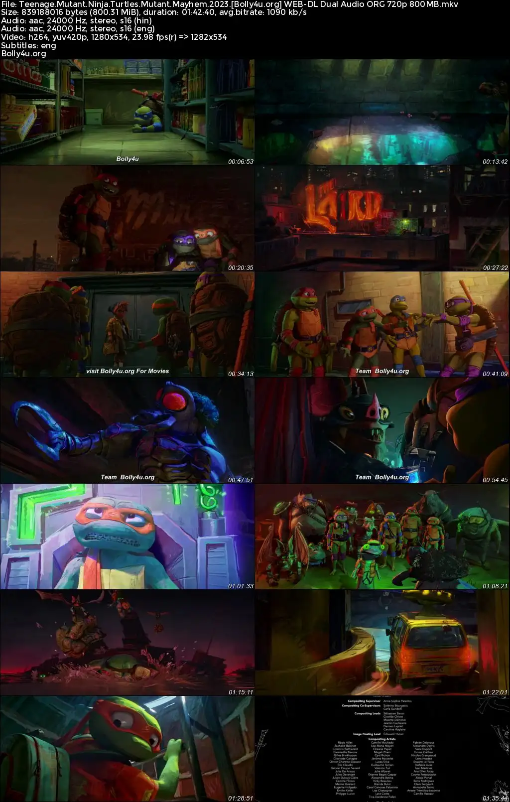 Teenage Mutant Ninja Turtles Mutant Mayhem 2023 WEB-DL Hindi Dual Audio ORG Full Movie Download 1080p  720p  480p