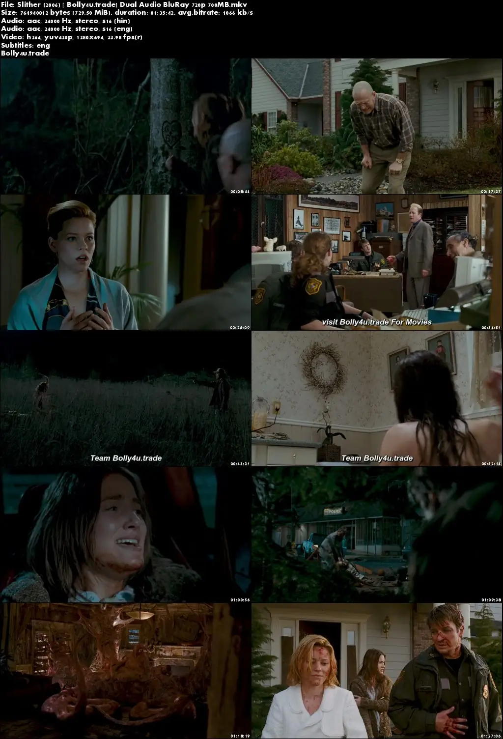 Slither 2006 BRRip 700Mb Full Hindi Dual Audio Movie Download 720p
