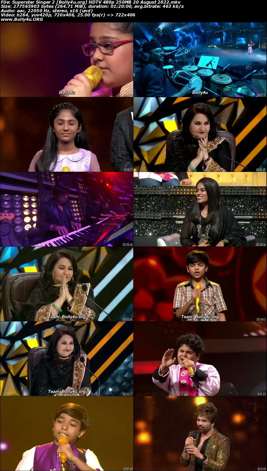 Superstar Singer 2 HDTV 480p 250MB 20 August 2022 Download