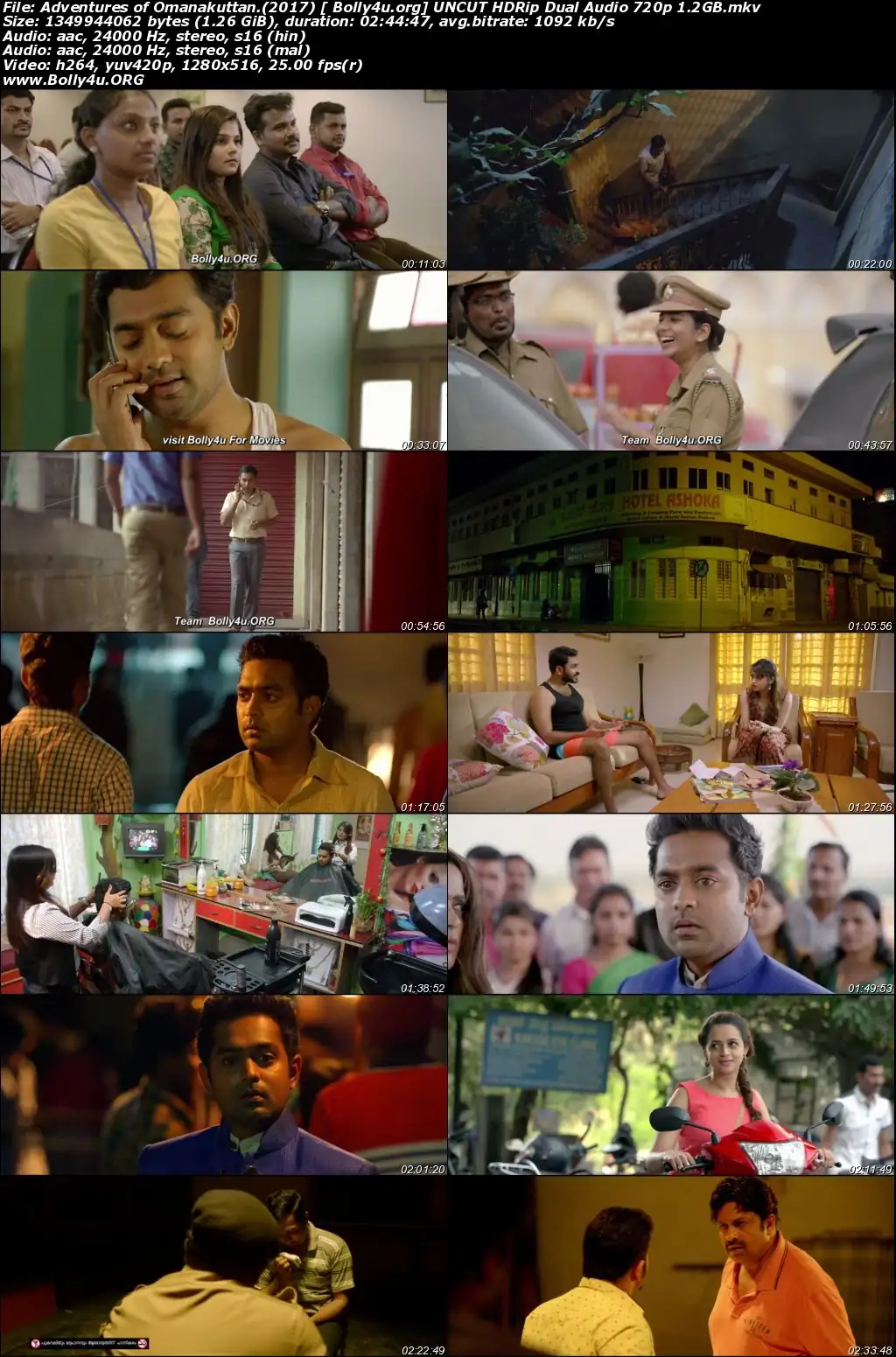Adventures of Omanakuttan 2017 HDRip 500MB UNCUT Hindi Dual Audio 480p Download