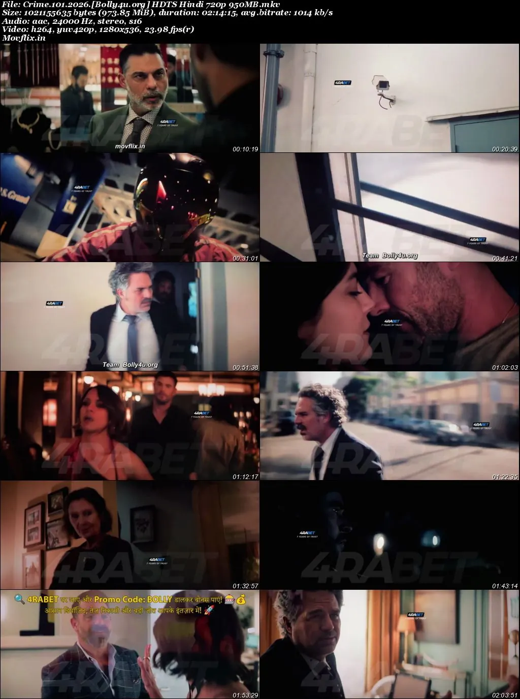 Crime 101 2026 HDTS Hindi Dubbed Full Movie Download 1080p  720p  480p