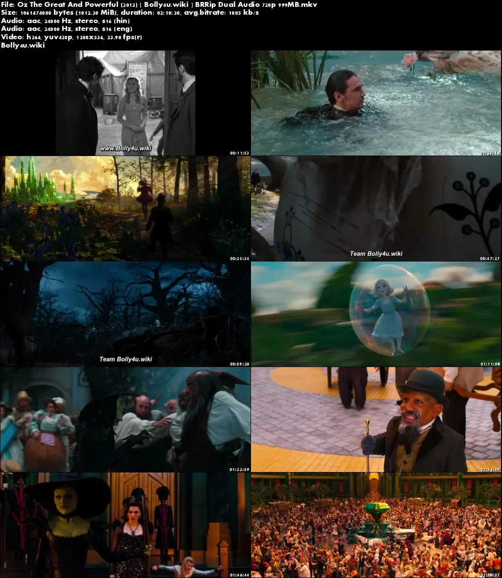Oz The Great And Powerful 2013 BRRip 999MB Hindi Dual Audio 720p Download