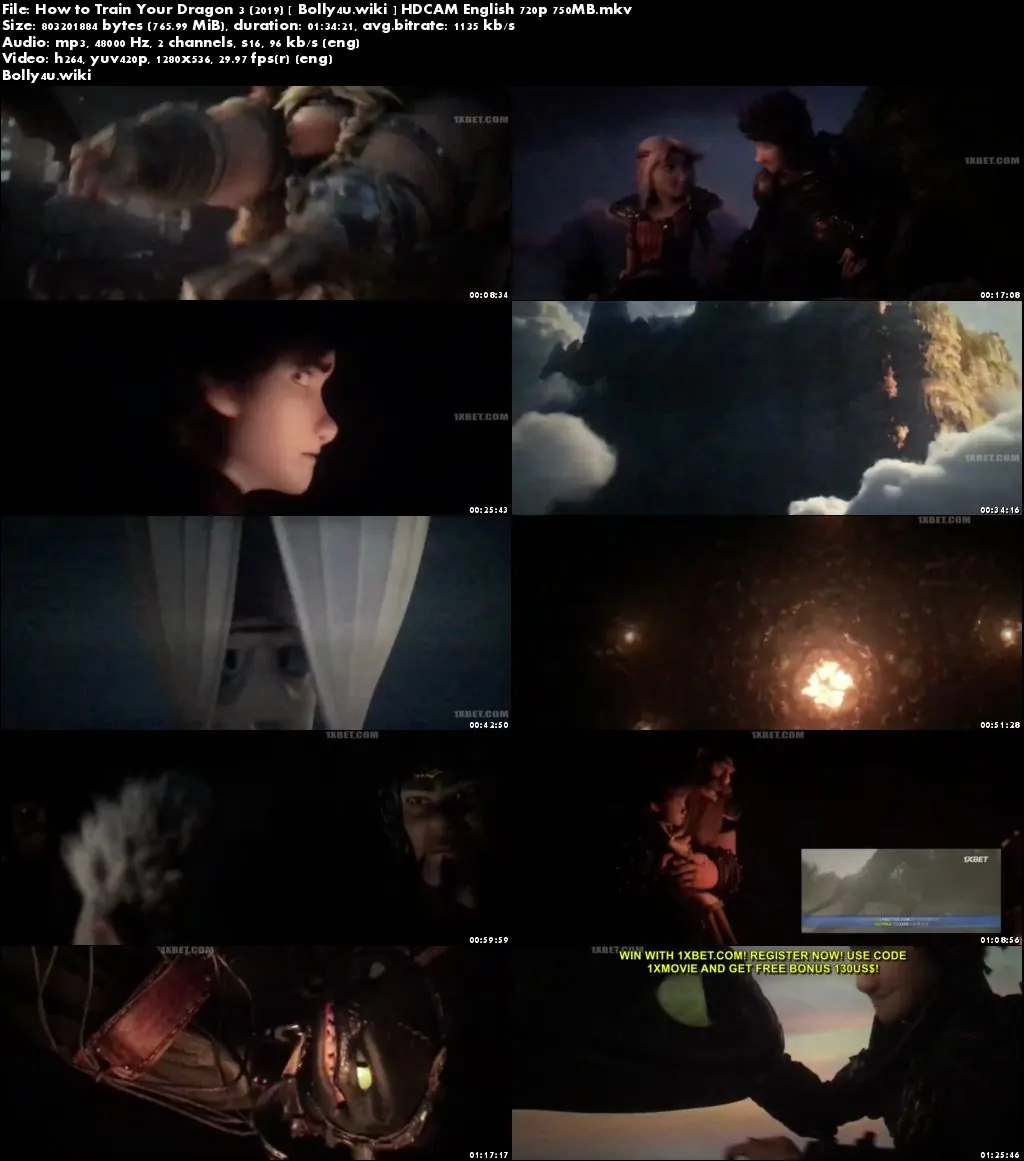 How to Train Your Dragon 3 2019 HDCAM 300Mb English 480p Download