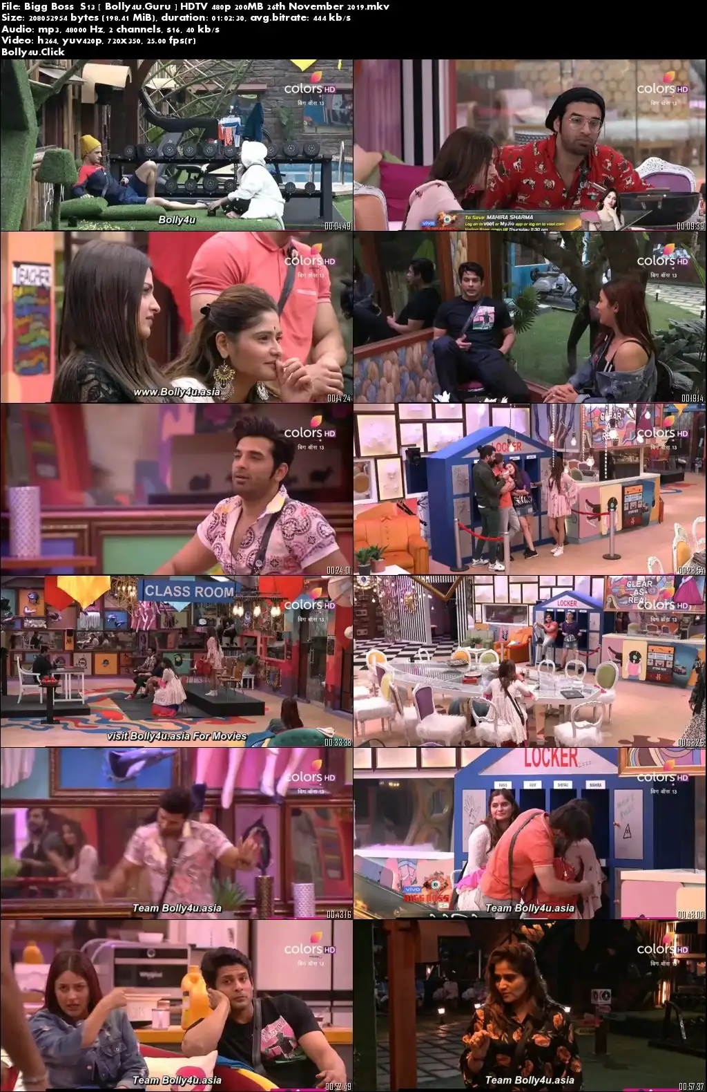 Bigg Boss S13 HDTV 480p 250MB 26 November 2019 Download Bigg Boss S13 HDTV 480p 250MB 26 November 2019 Download