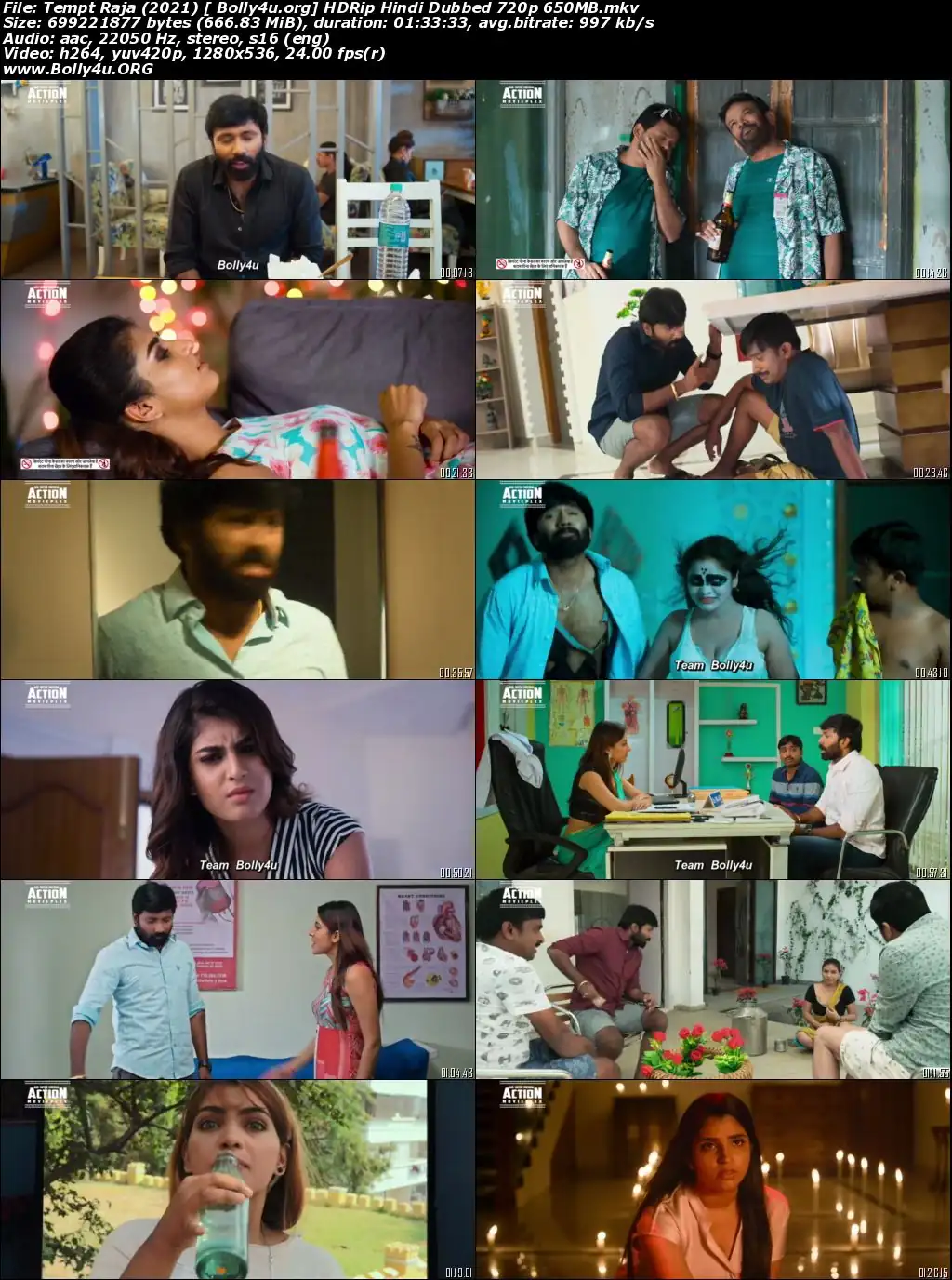 Tempt Raja 2021 HDRip 650Mb Hindi Dubbed Movie Download 720p