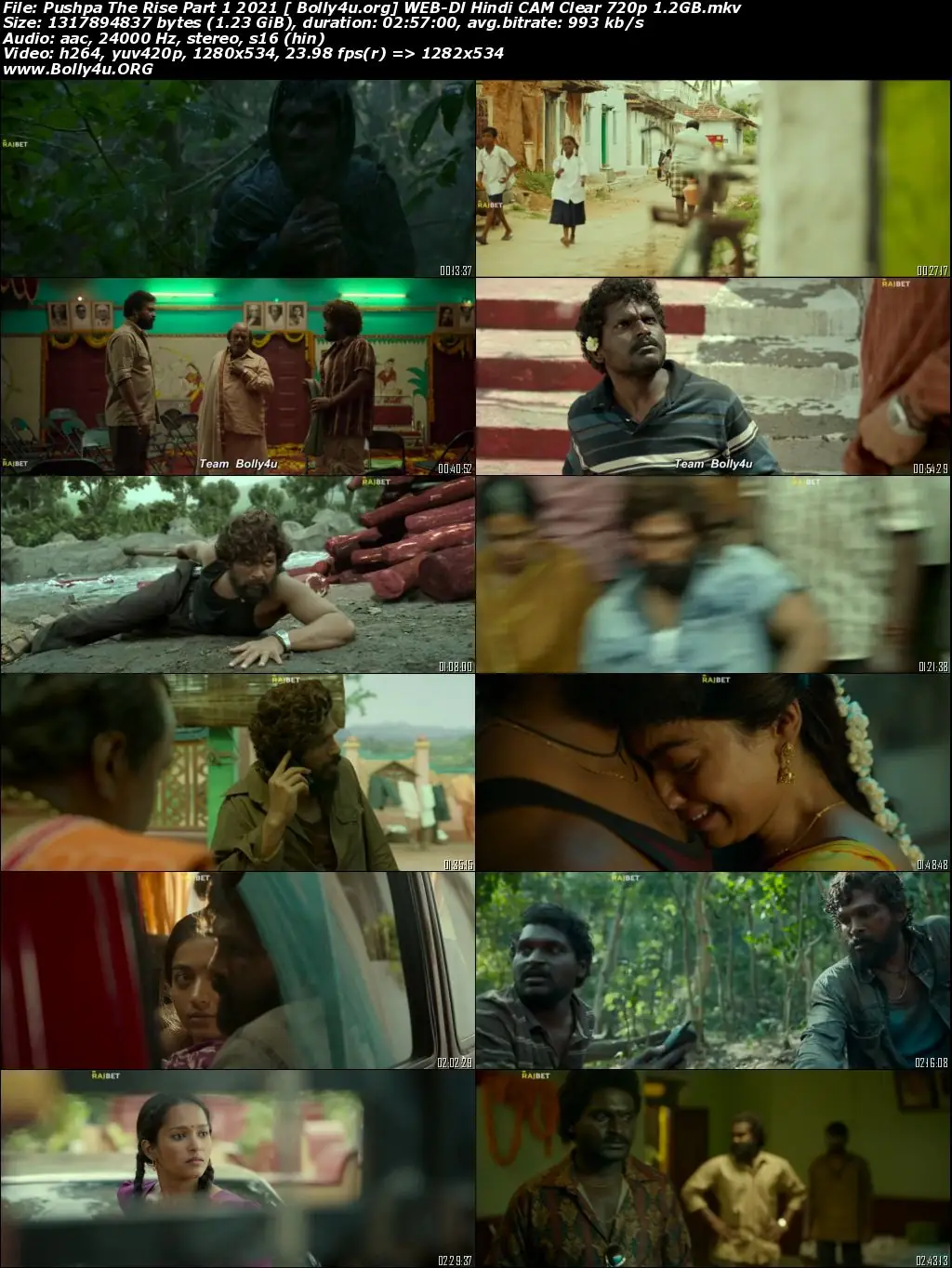 Pushpa The Rise Part 1 2021 WEB-DL 1.2GB Hindi CAM Clear Download 720p