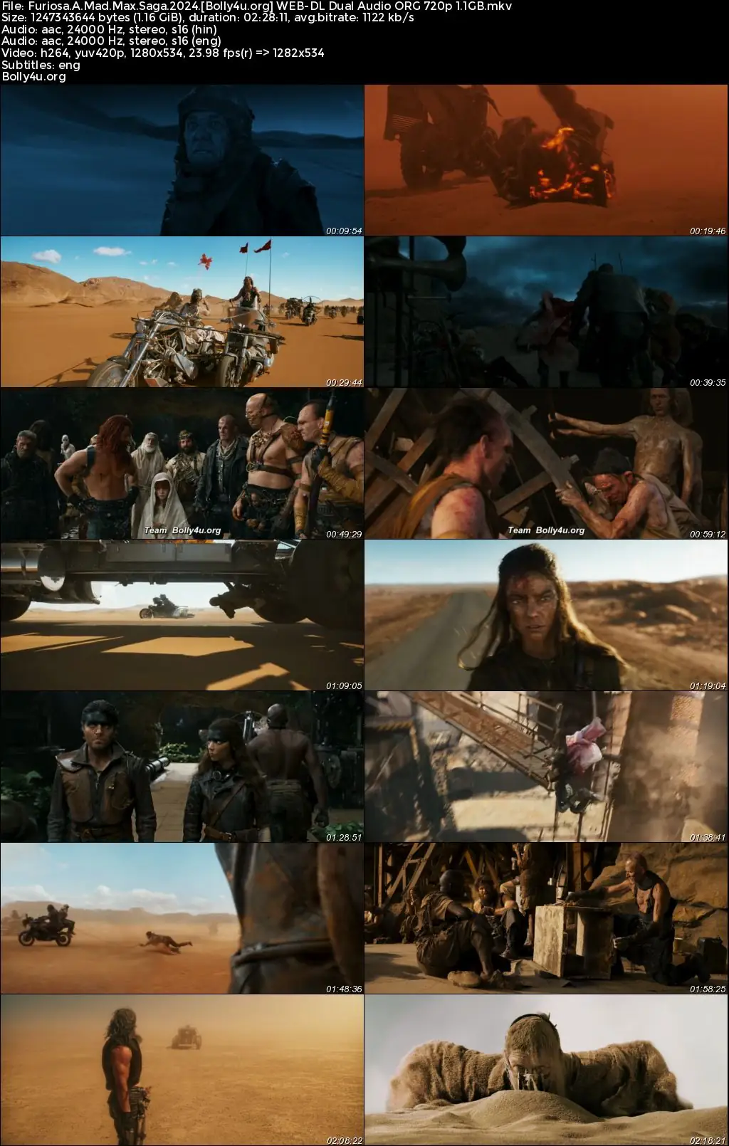 Furiosa A Mad Max Saga 2024 WEB-DL Hindi Dual Audio ORG Full Movie Download 1080p  720p  480p