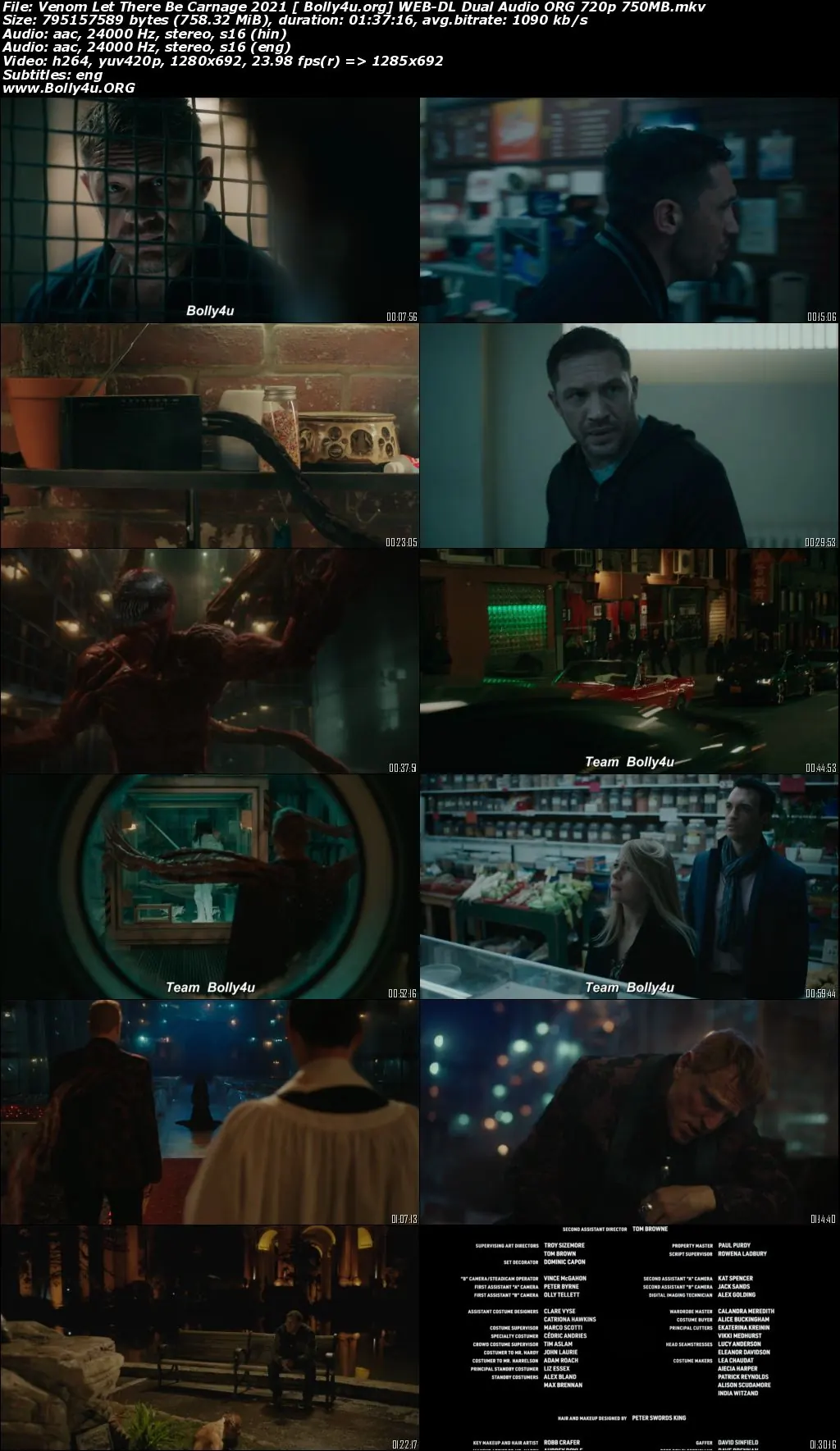 Venom Let There Be Carnage 2021 WEB-DL 350MB Hindi Dual Audio ORG 480p Download