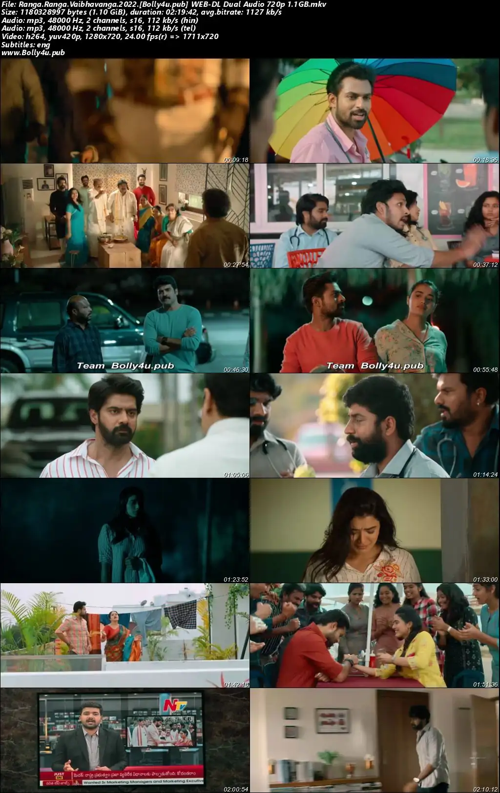 Ranga Ranga Vaibhavanga 2022 WEB-DL UNCUT Hindi Dual Audio ORG Full Movie Download 1080p  720p  480p