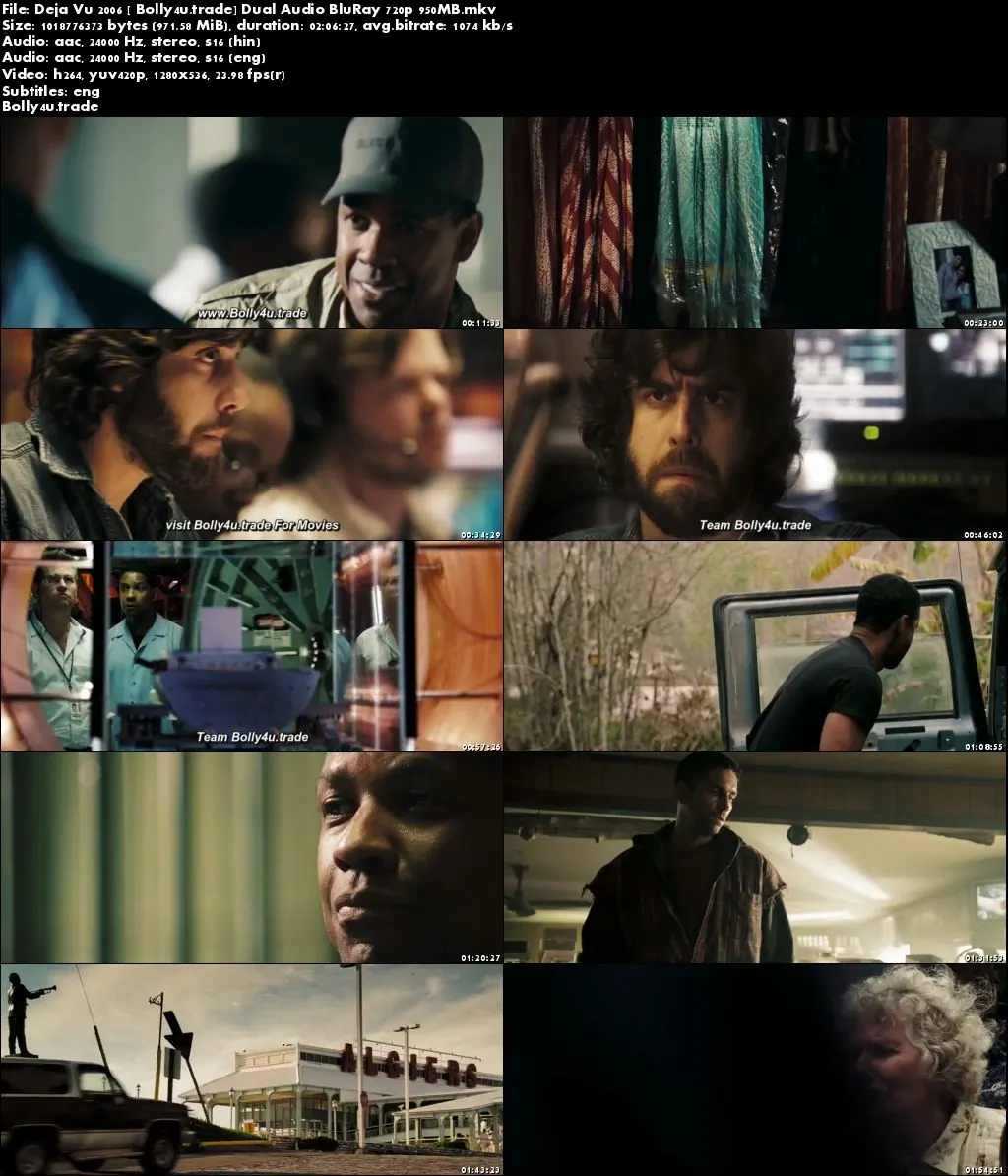 Deja Vu 2006 BluRay 400MB Hindi Dual Audio 480p Download