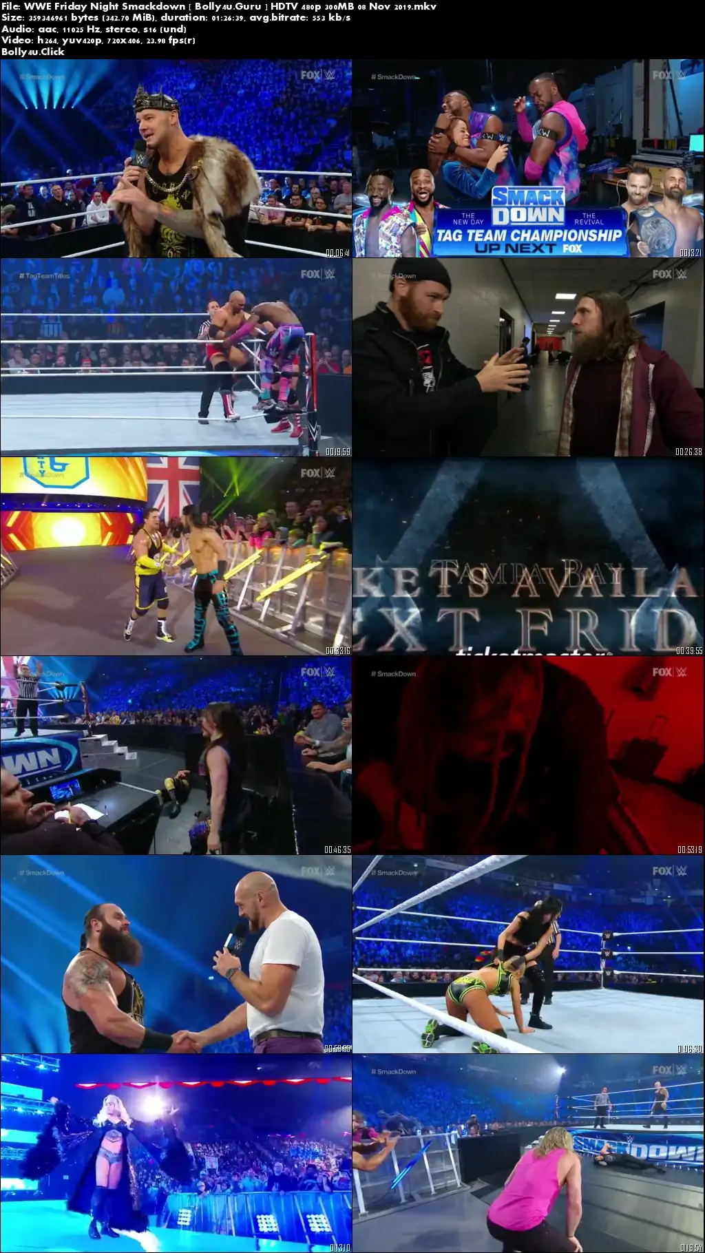 WWE Friday Night Smackdown HDTV 480p 300MB 08 November 2019 Download WWE Friday Night Smackdown HDTV 480p 300MB 08 November 2019 Download