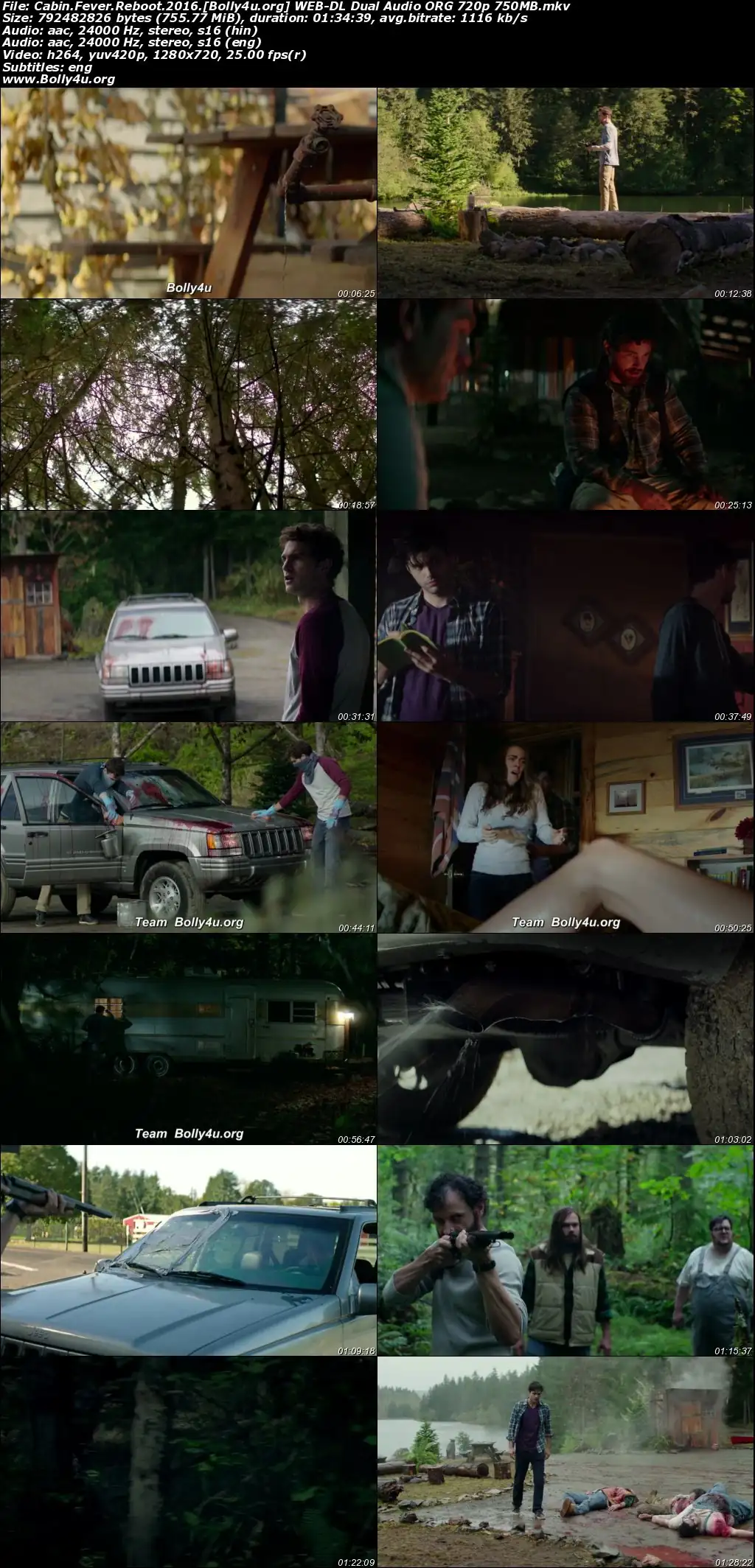 Cabin Fever Reboot 2016 WEB-DL Hindi Dual Audio ORG Full Movie Download 1080p  720p  480p
