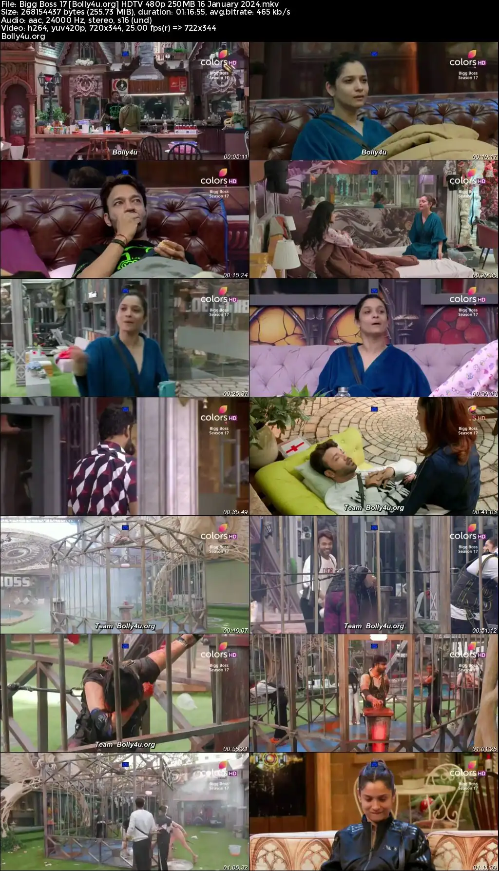Bigg Boss 17 HDTV 480p 250MB 16 January 2024 Download
