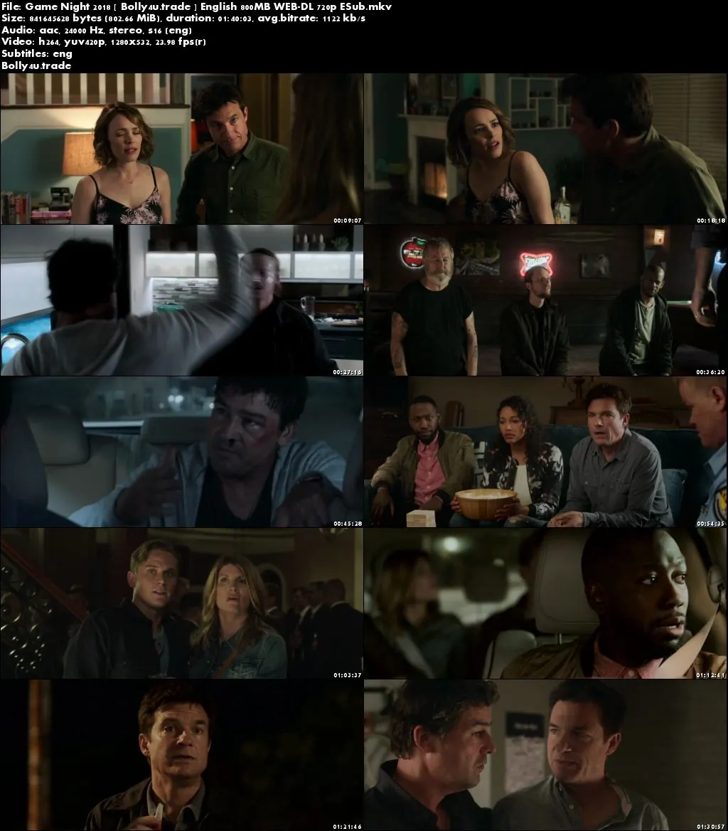 Game Night 2018 WEB-DL 800MB English 720p ESub Download