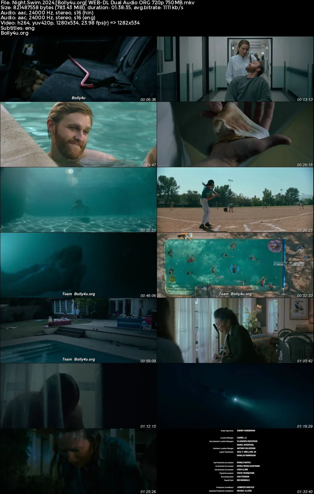Night Swim 2024 WEB-DL Hindi Dual Audio ORG Full Movie Download 1080p  720p  480p
