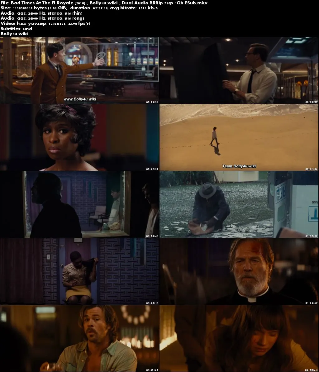 Bad Times At The El Royale 2018 BRRip 450MB Hindi Dual Audio ORG 480p ESub Download