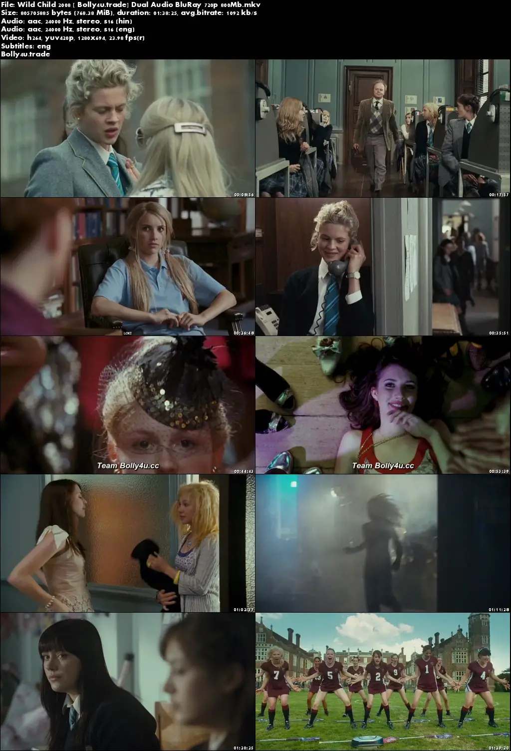 Wild Child 2008 BluRay 800MB Hindi Dual Audio 720p Download