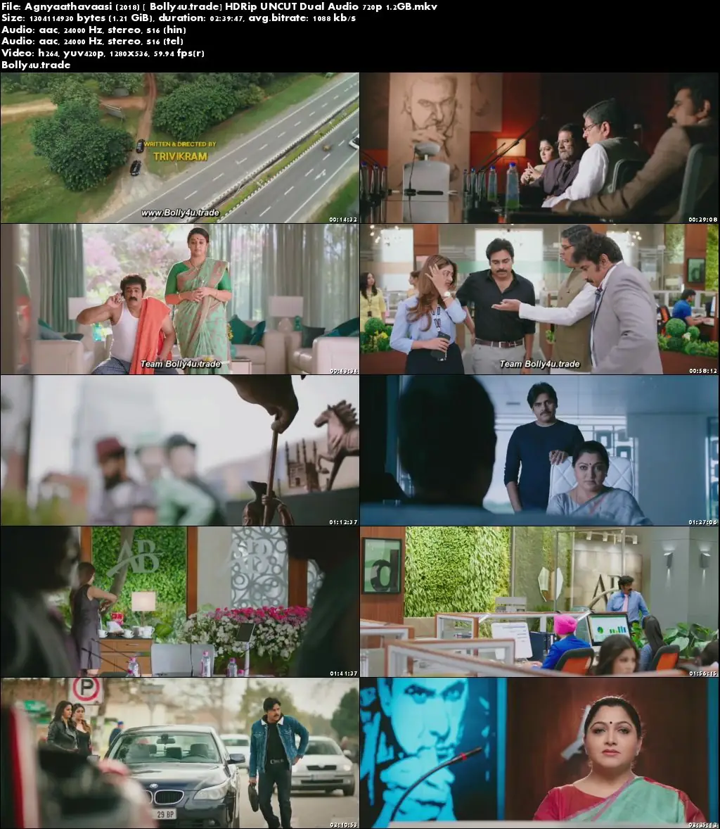 Agnyaathavaasi 2018 HDRip UNCUT Hindi Dual Audio 720p Download