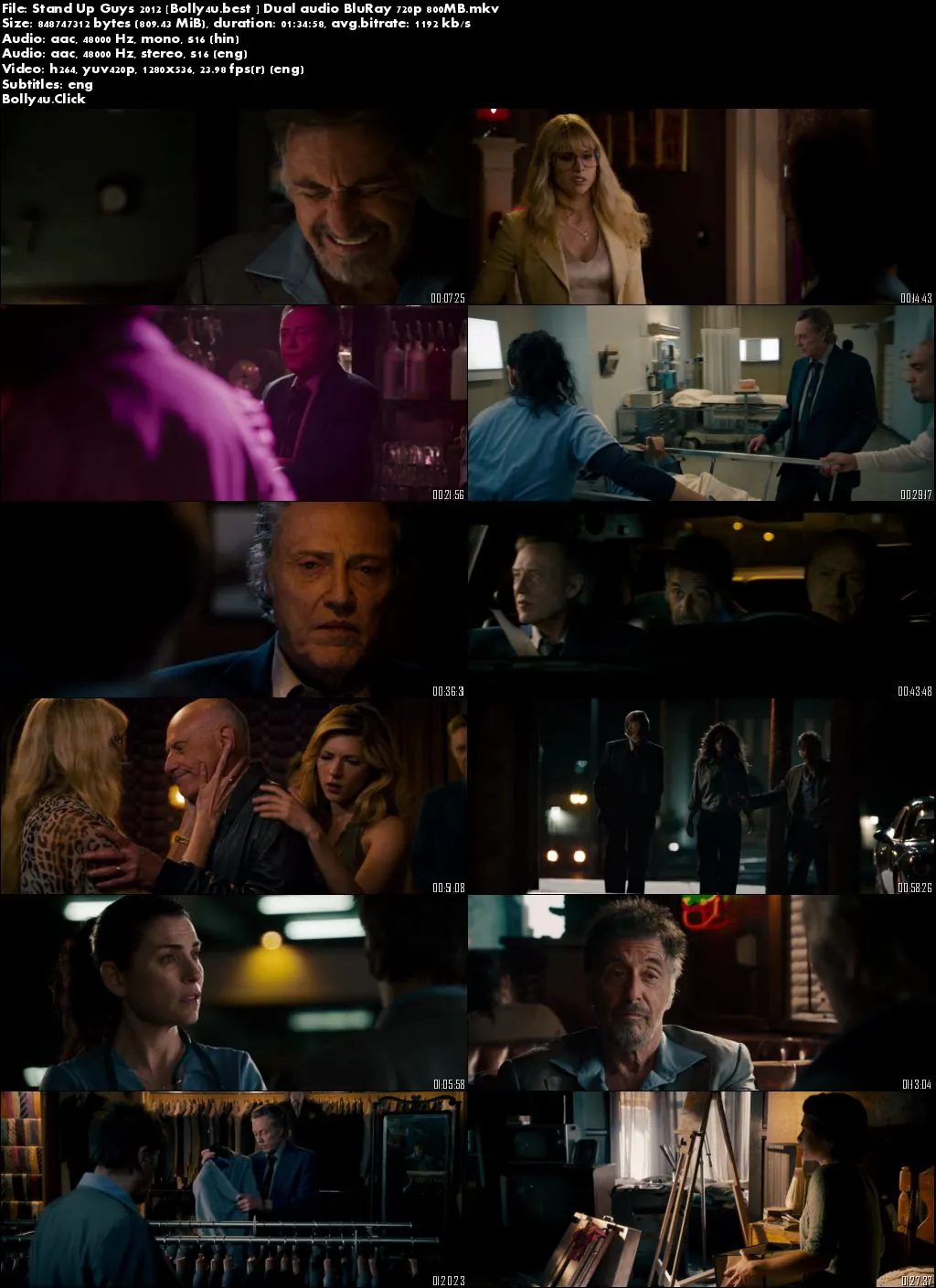 Stand Up Guys 2012 BluRay 800MB Hindi Dual Audio 720p Download
