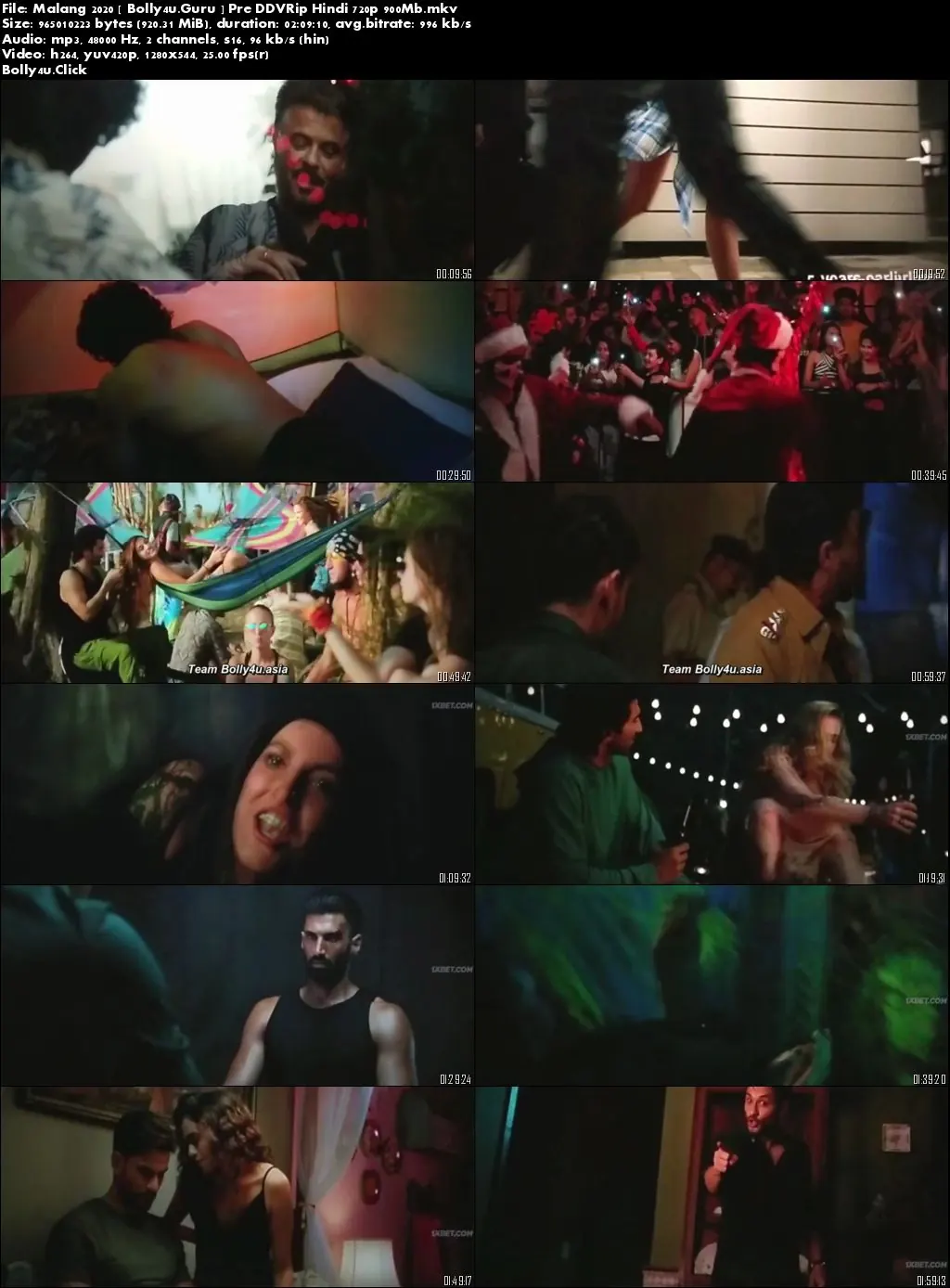 Malang 2020 Pre DVDRip 900MB Full Hindi Movie Download 720p