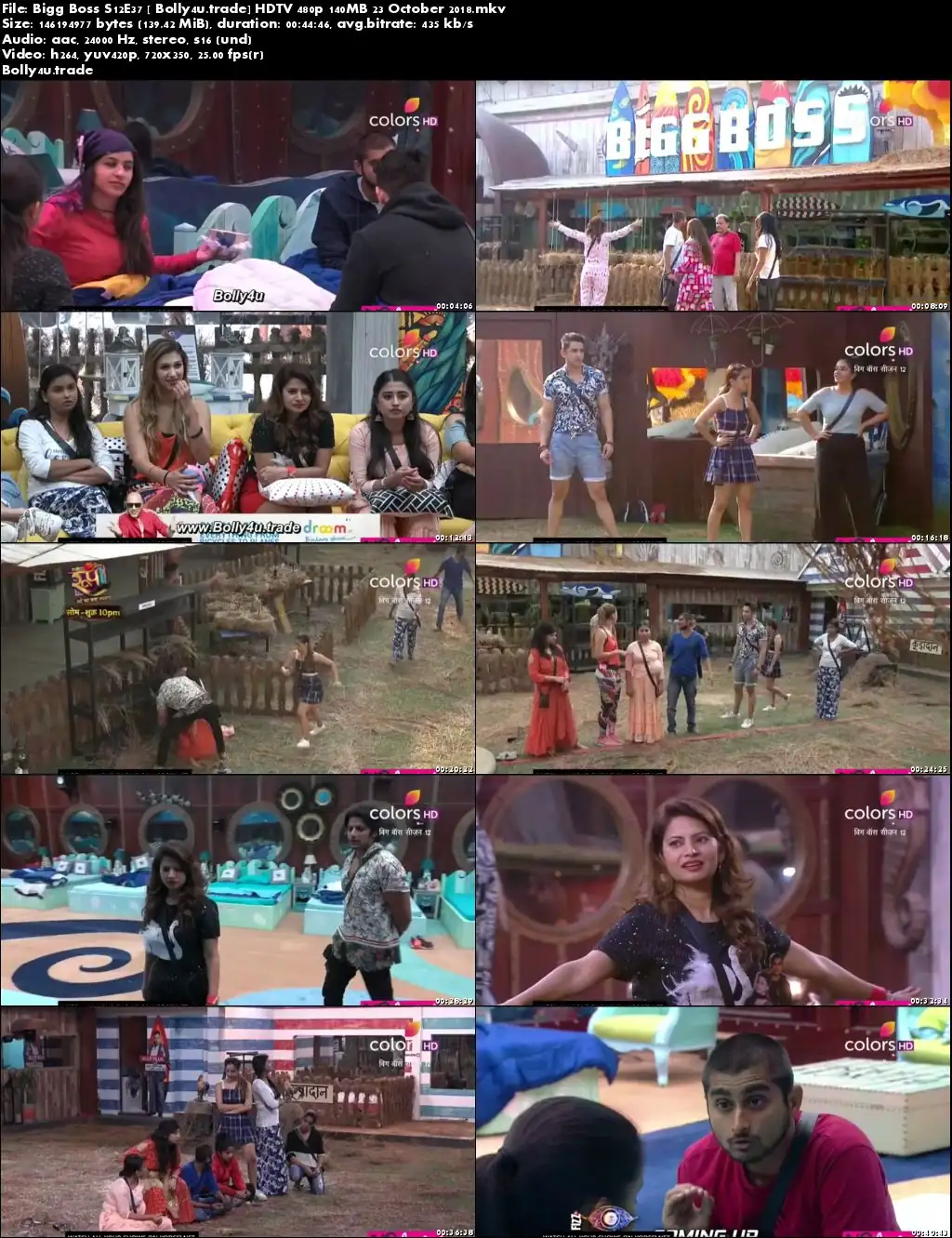 Bigg Boss S12E37 HDTV 480p 140MB 23 October 2018 Download