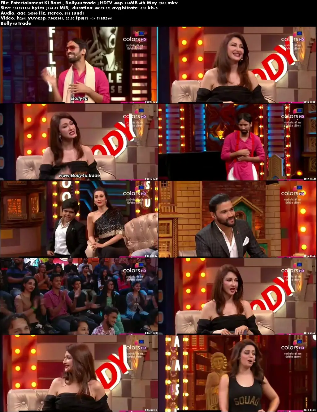 Entertainment Ki Raat HDTV 480p 150MB 06 May 2018 Download