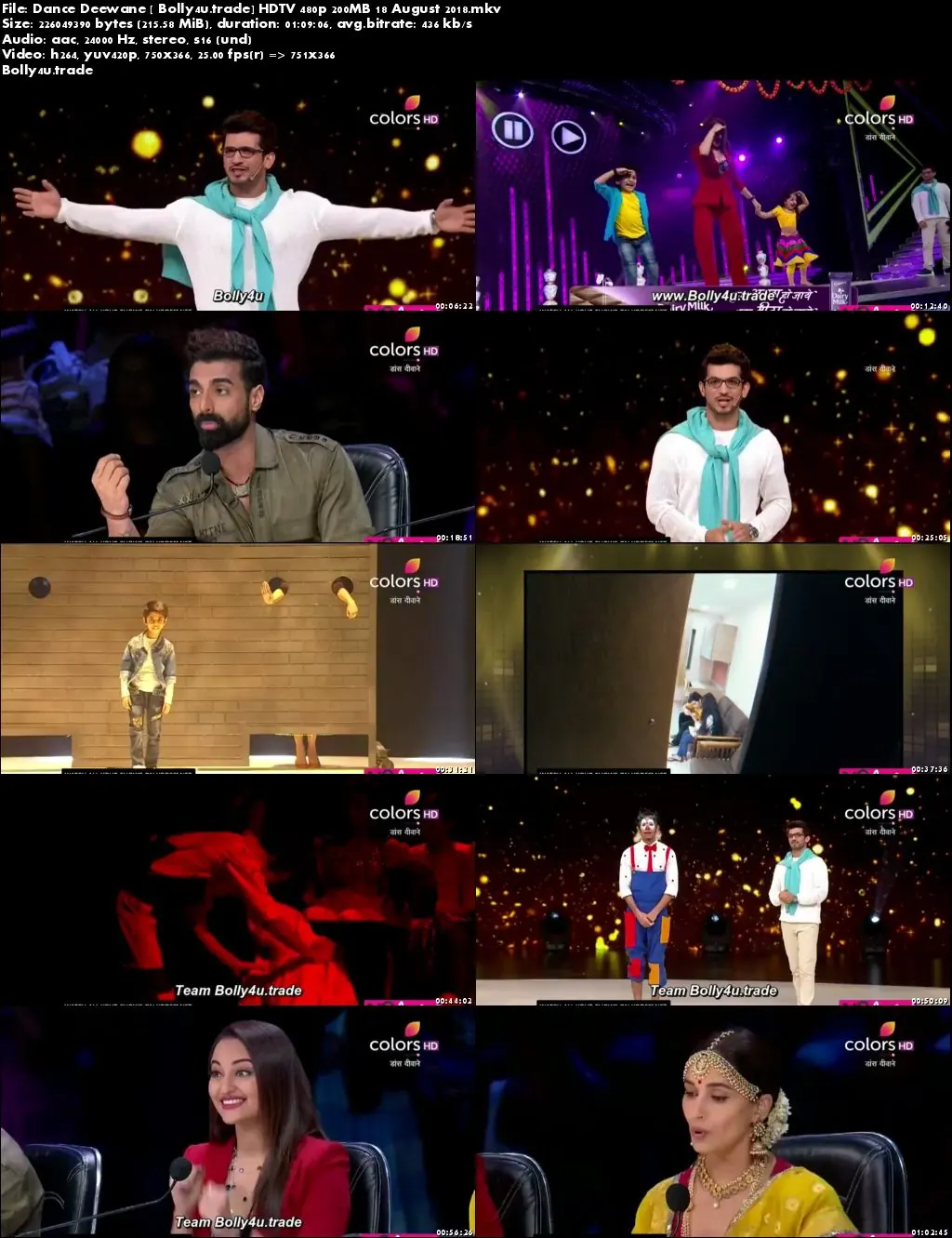 Dance Deewane HDTV 480p 200MB 18 August 2018 Download