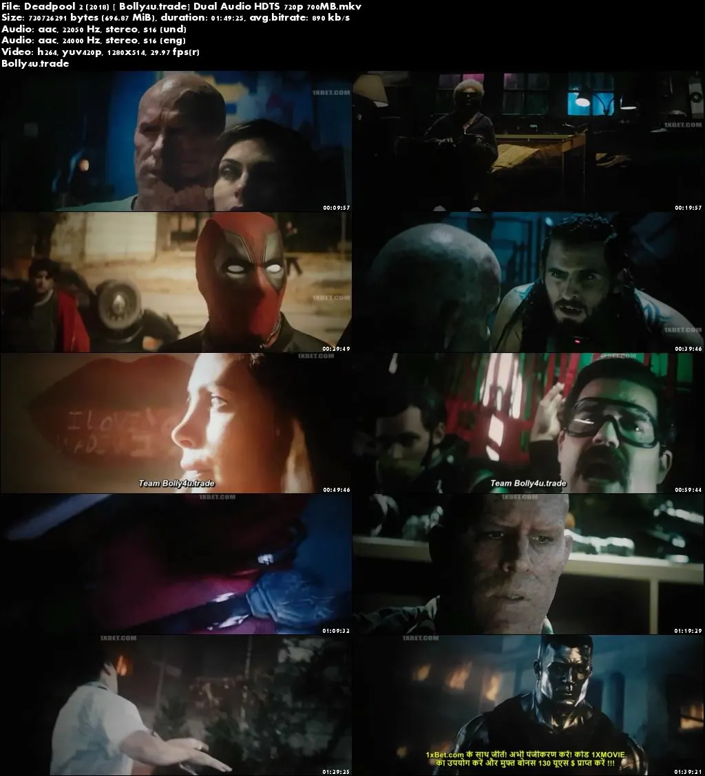 Deadpool 2 2018 HDTS 350Mb Hindi Dual Audio 480p Download