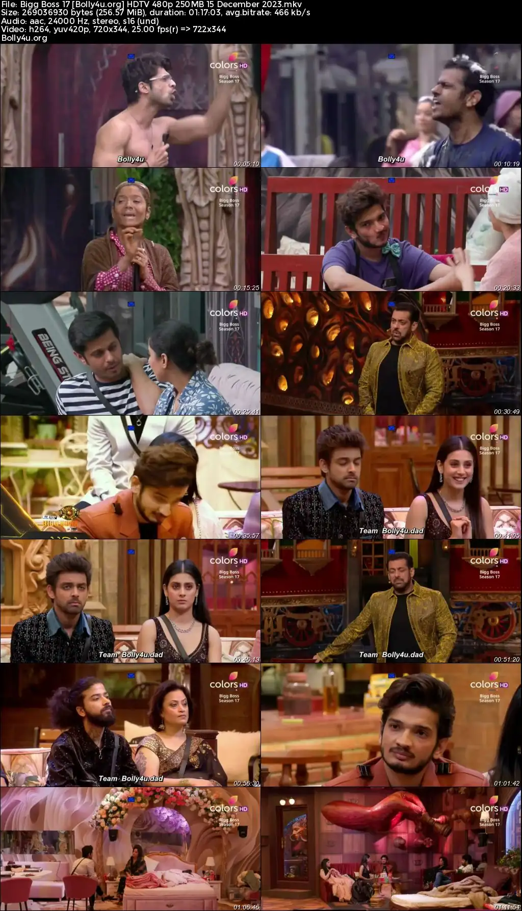 Bigg Boss 17 HDTV 480p 250MB 15 December 2023 Download