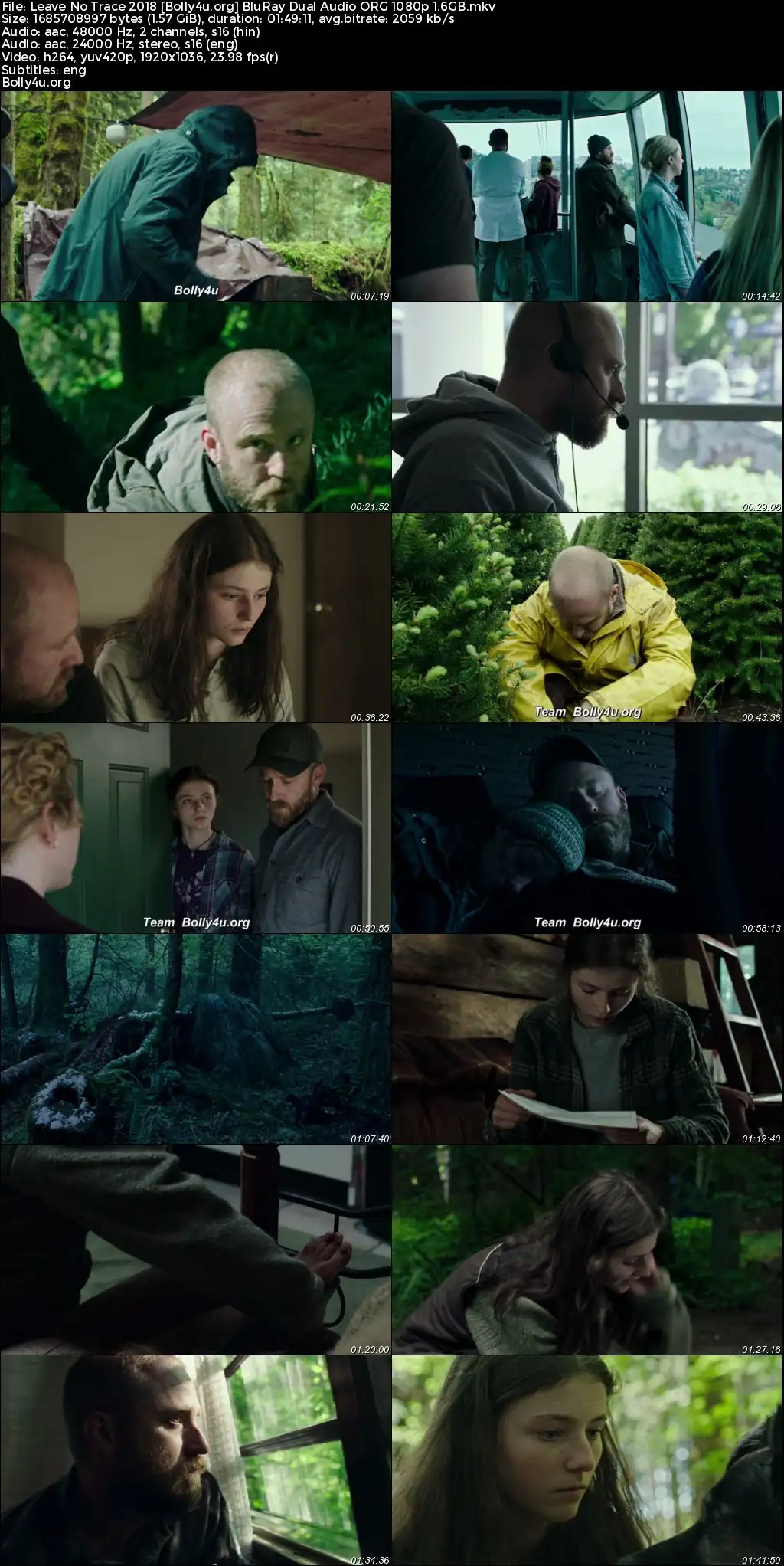 Leave No Trace 2018 BluRay Hindi Dual Audio ORG Full Movie Download 1080p  720p  480p