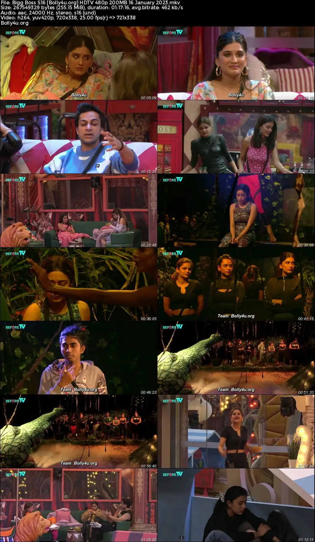 Bigg Boss S16 HDTV 480p 350Mb 16 January 2023 Download