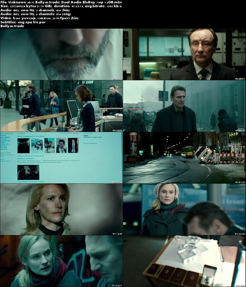 Unknown 2011 BluRay 400MB Full Hindi Dual Audio Movie Download 480p