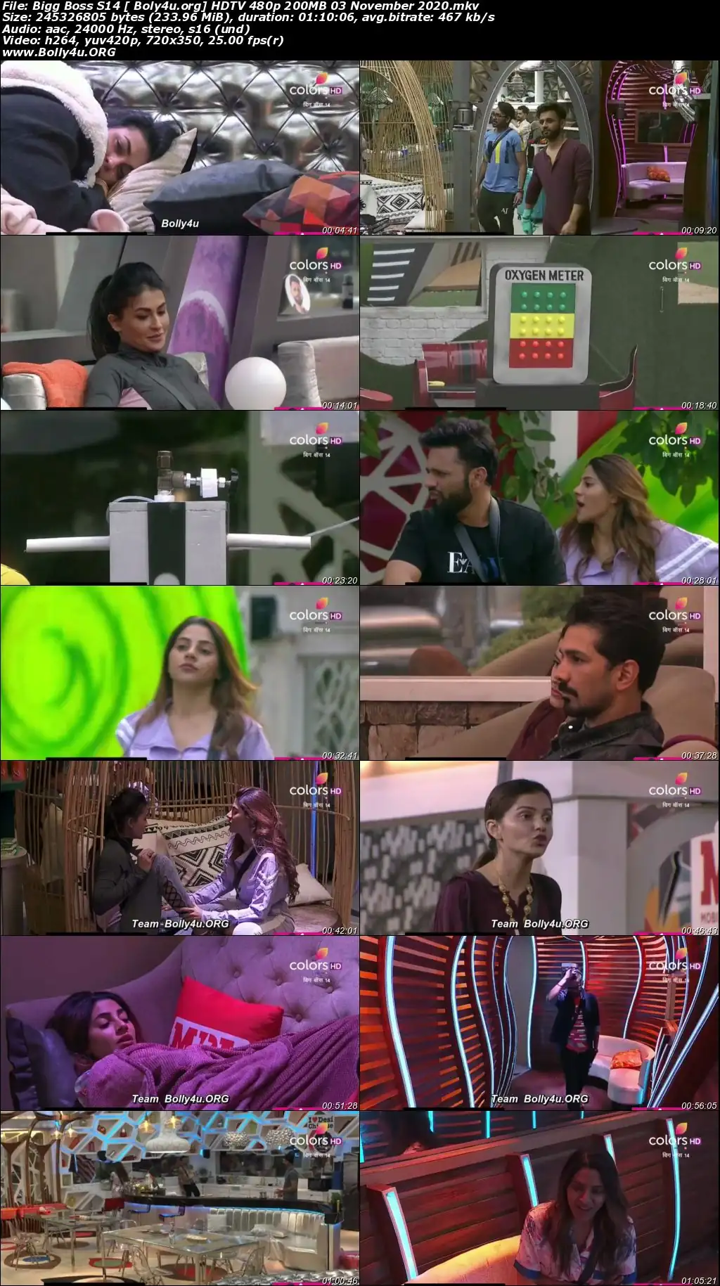 Bigg Boss S14 HDTV 480p 200MB 03 November 2020 Download