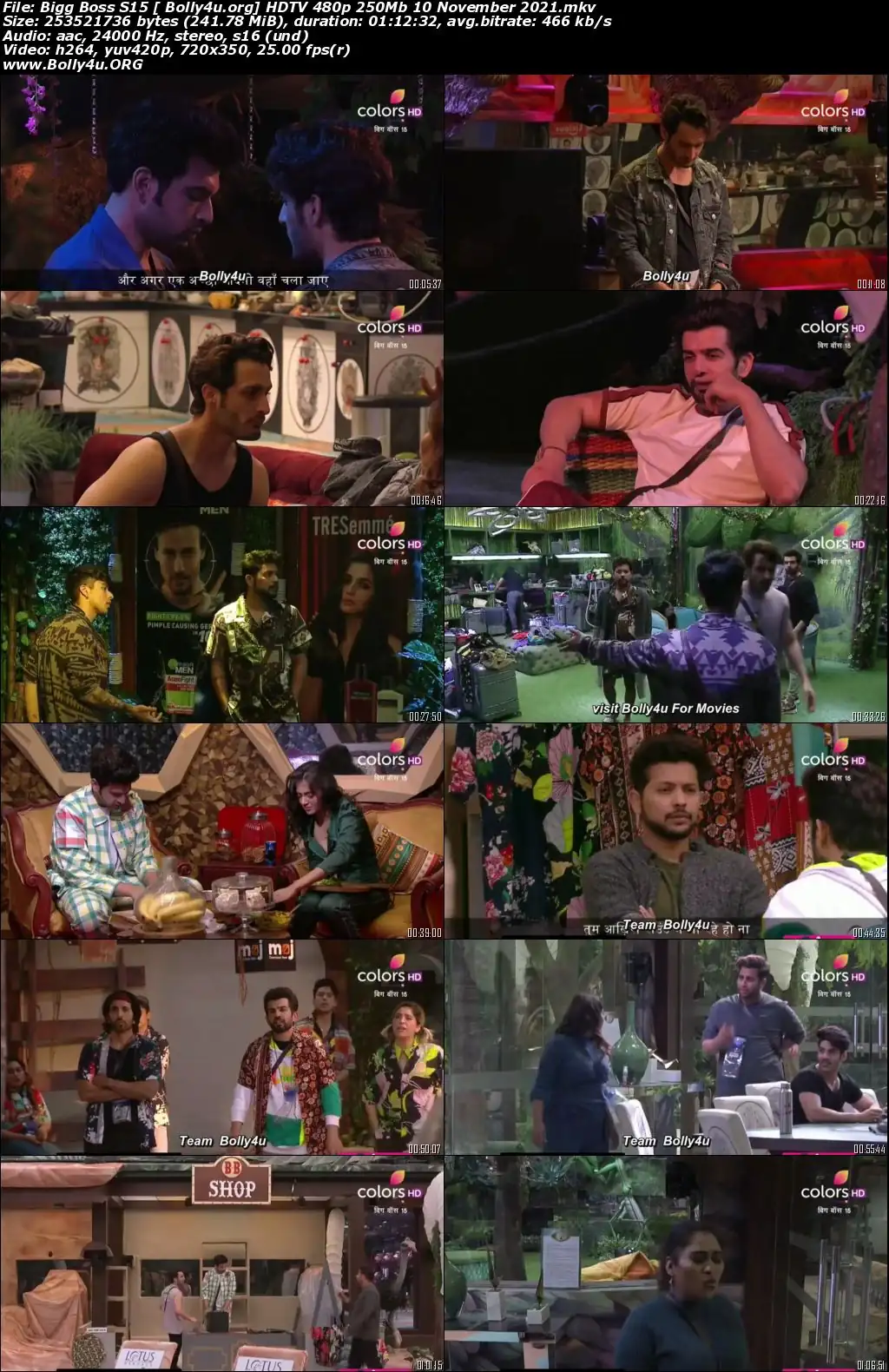 Bigg Boss S15 HDTV 480p 250Mb 10 November 2021 Download