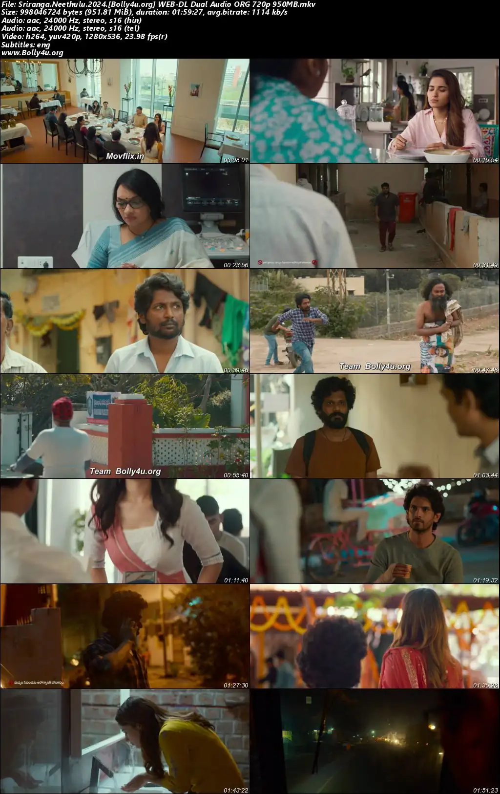 Sriranga Neethulu 2024 WEB-DL UNCUT Hindi Dual Audio ORG Full Movie Download 1080p  720p  480p